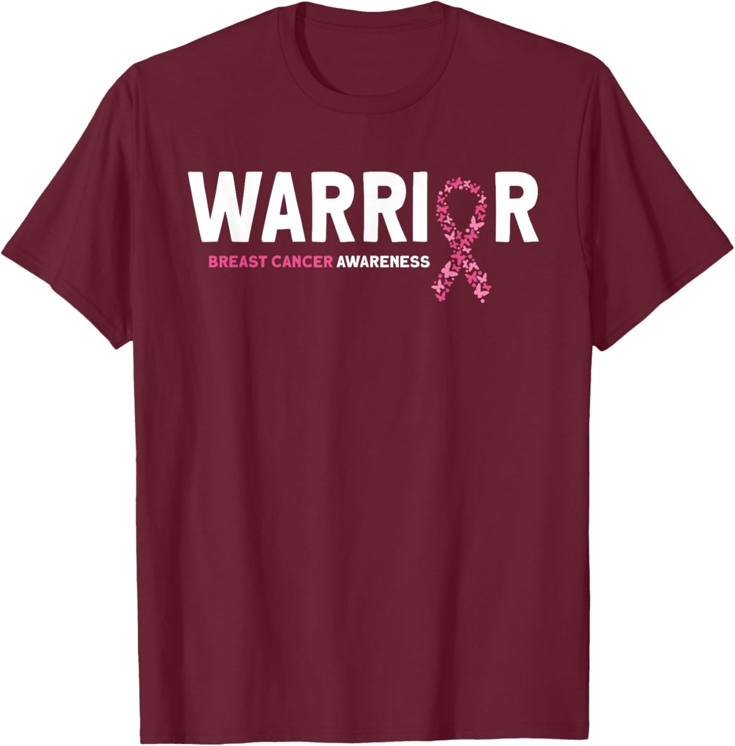Breast Cancer Warrior Breast Cancer Awareness T-Shirt - T-Shirt | Maroon