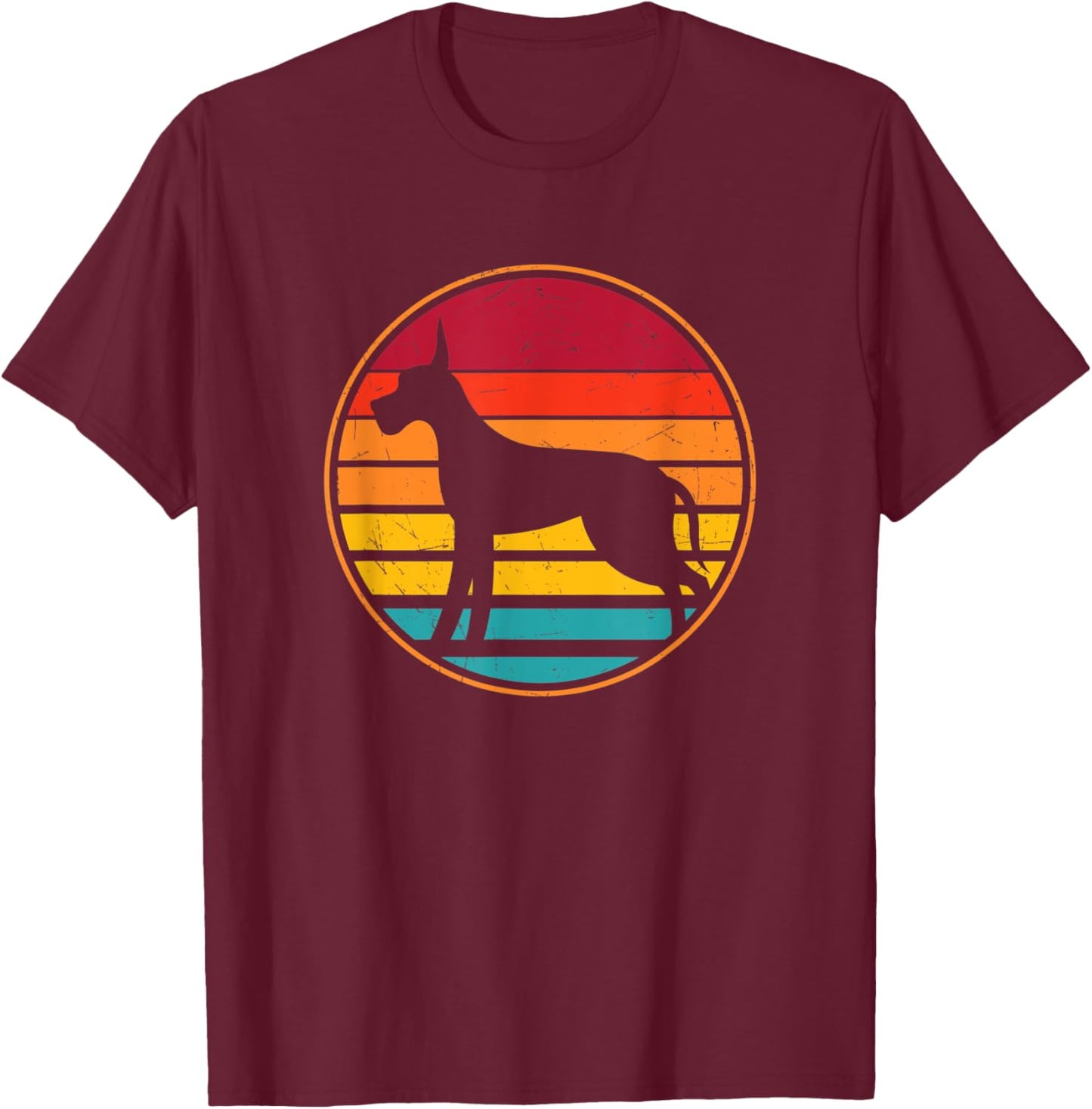 Great Dane - Retro Vintage Dog Gifts Women Kids T-Shirt - T-Shirt | Maroon