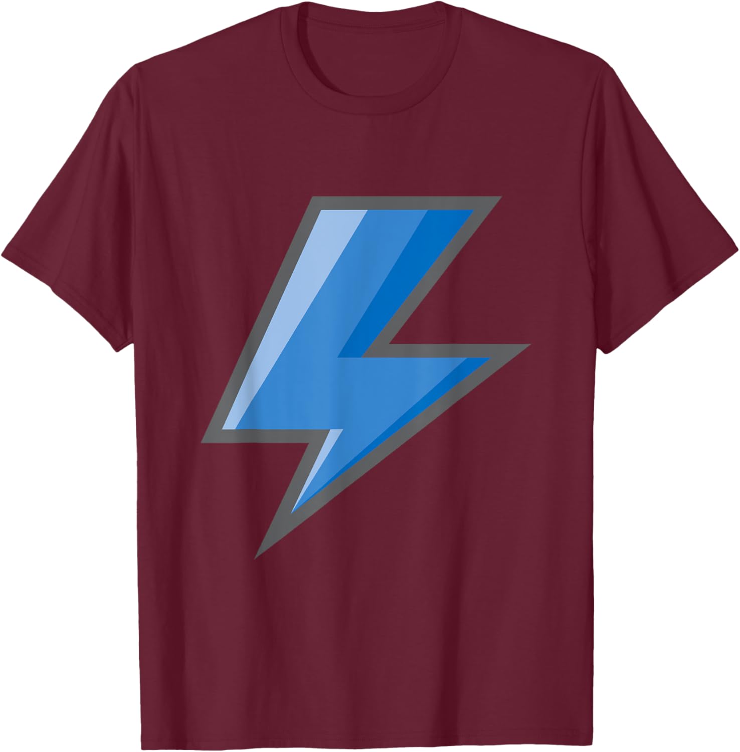 Lightning Bolt Blue Easy Halloween Costume T-Shirt - T-Shirt | Maroon