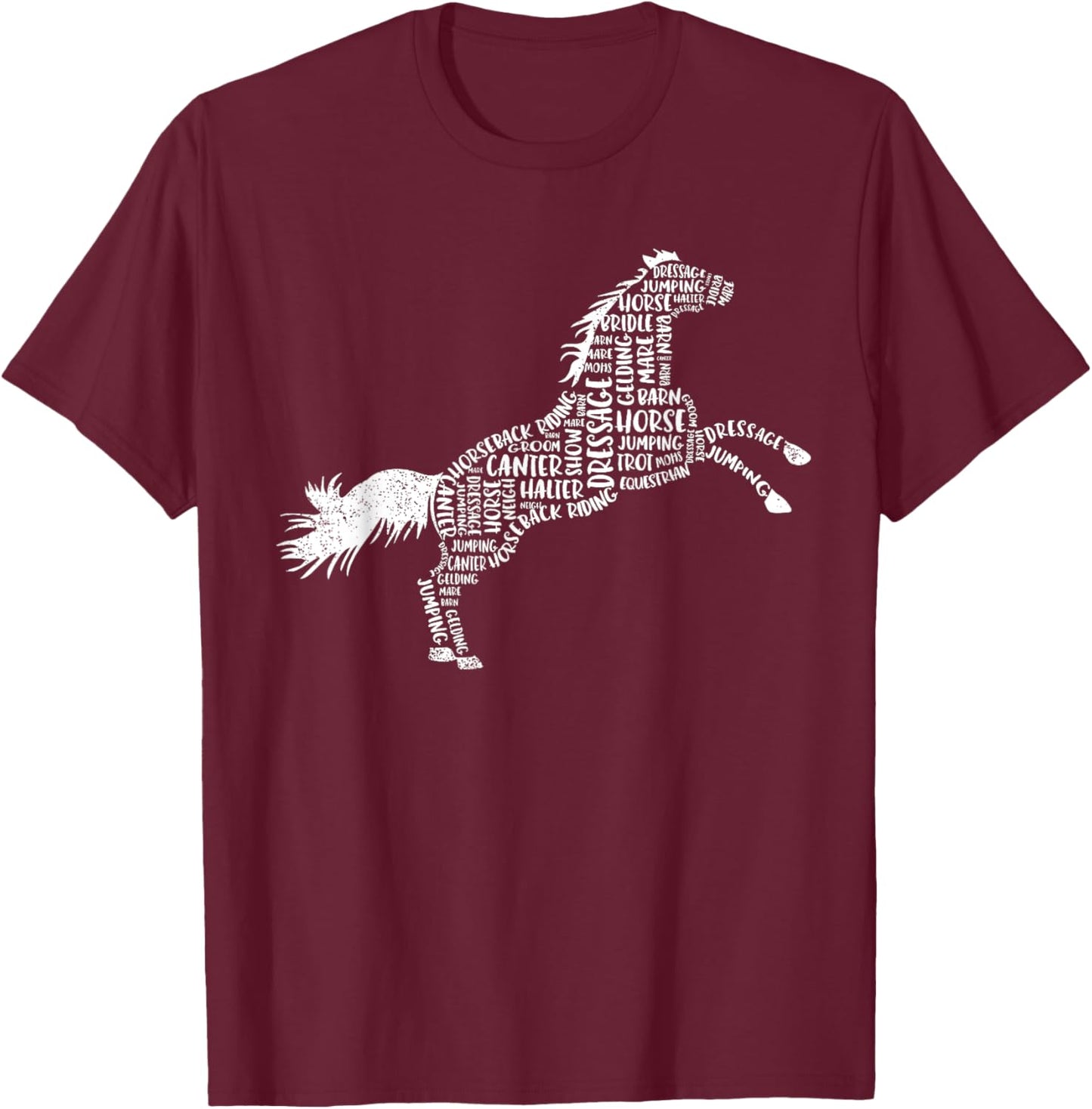 Horse Silhouette Gifts For Horse Lovers Women Girls Kids T-Shirt - T-Shirt | Maroon