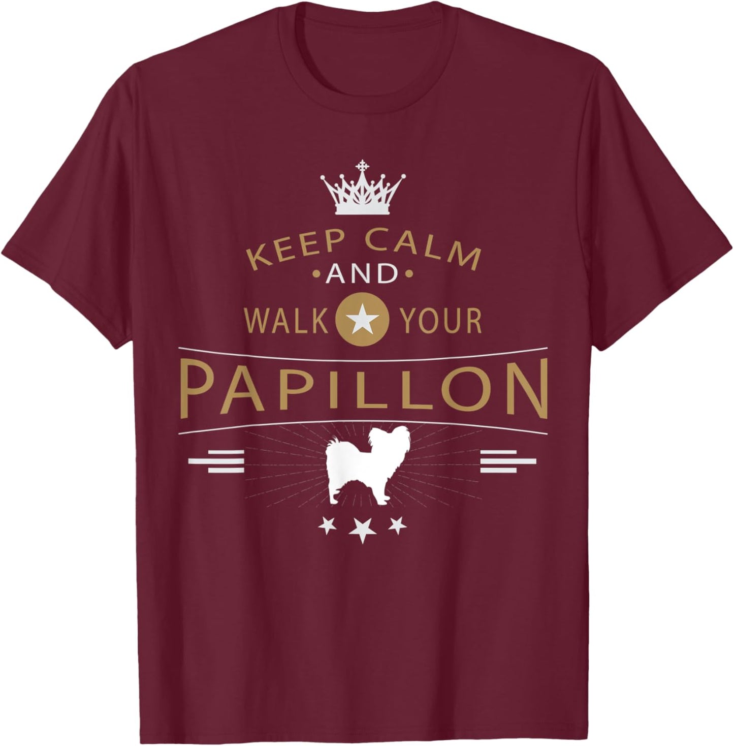 Papillon Dog Breed T-Shirt - T-Shirt | Maroon