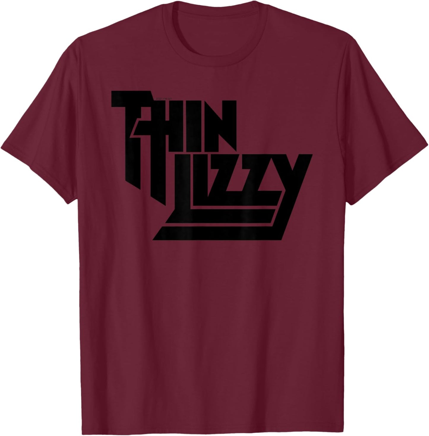 Thin Lizzy – Stacked Black Logo T-Shirt - T-Shirt | Maroon