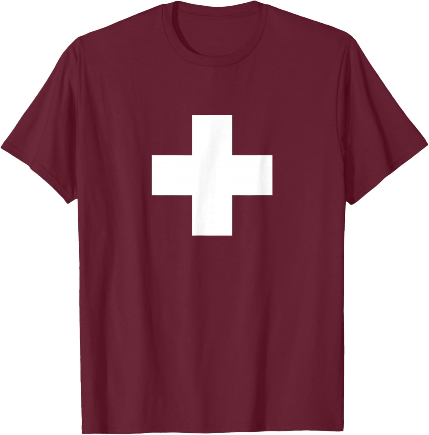 Swiss Flag Switzerland Classic Cross Design Logo T-Shirt - T-Shirt | Maroon