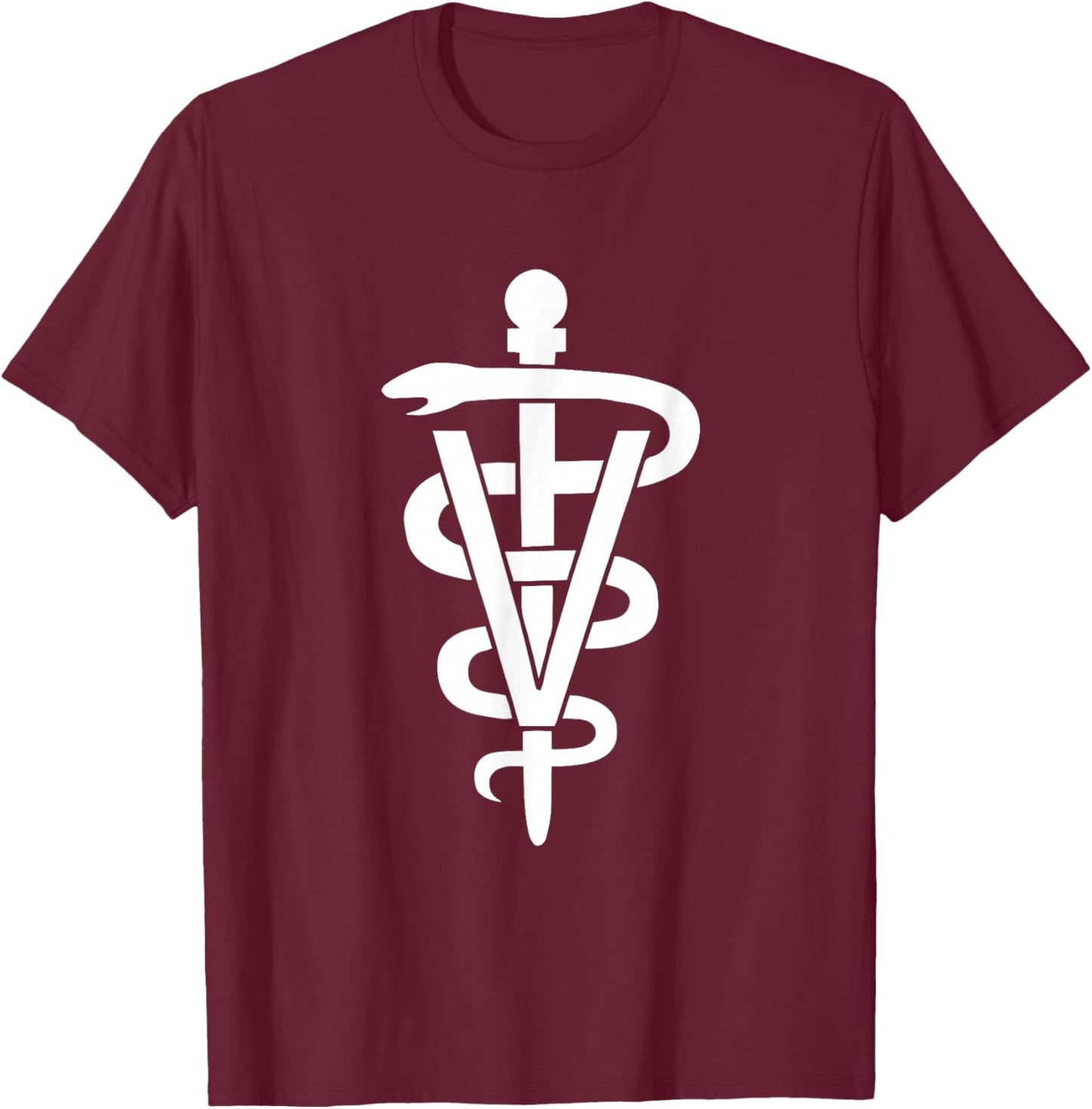 Veterinary Technician Logo Animal Medicine Pet Veterinarian T-Shirt - T-Shirt | Maroon