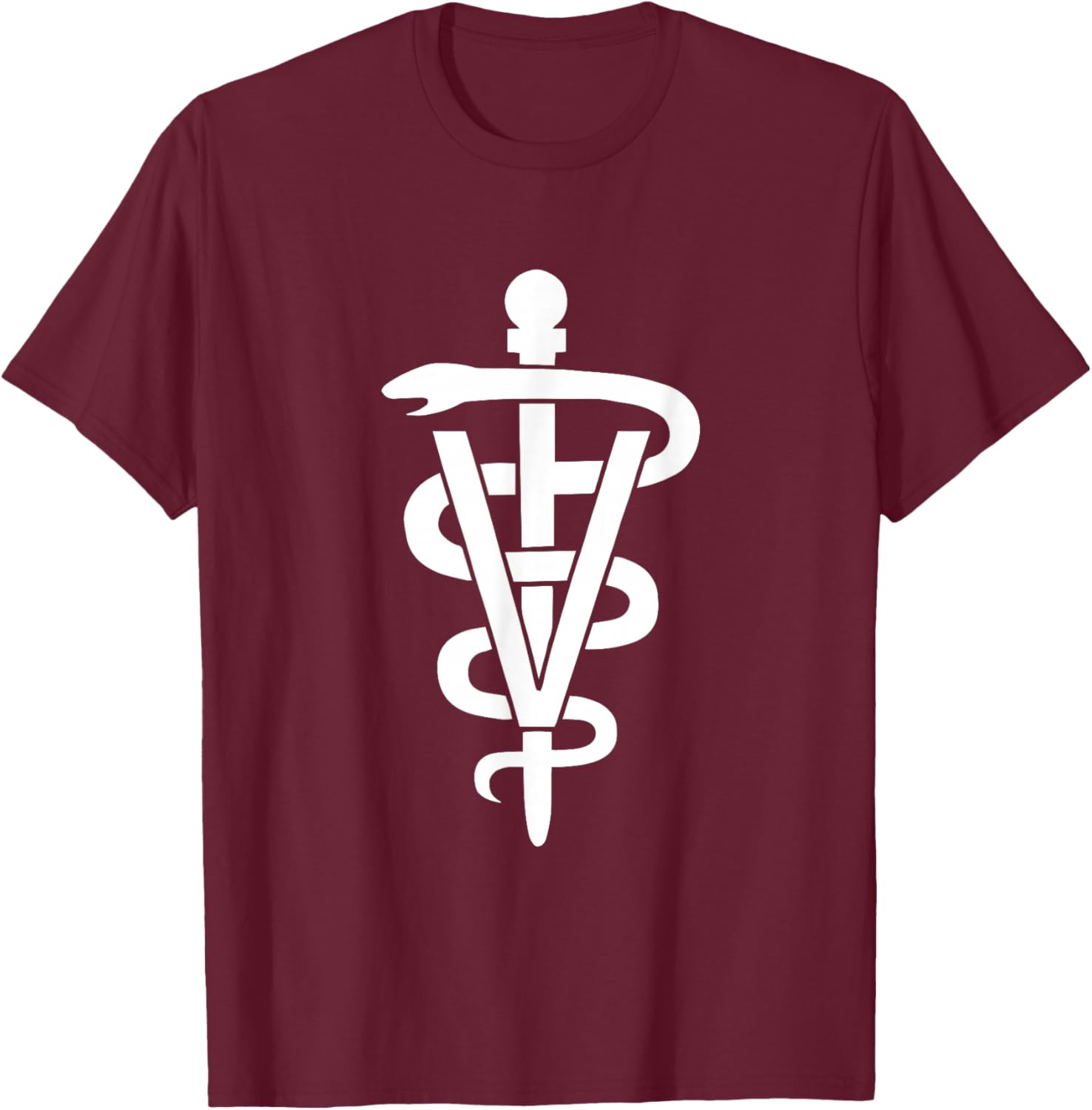 Veterinary Technician Logo Animal Medicine Pet Veterinarian T-Shirt - T-Shirt | Maroon