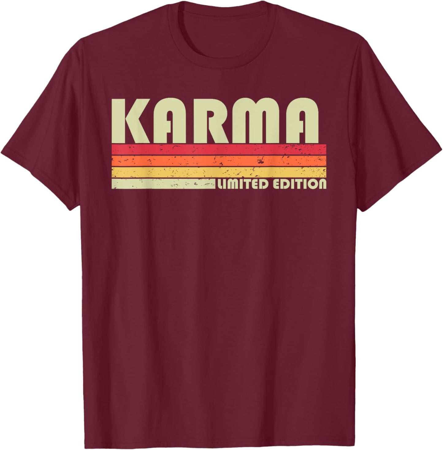 Karma Name Personalized Retro Vintage 80s 90s Birthday T-Shirt - T-Shirt | Maroon
