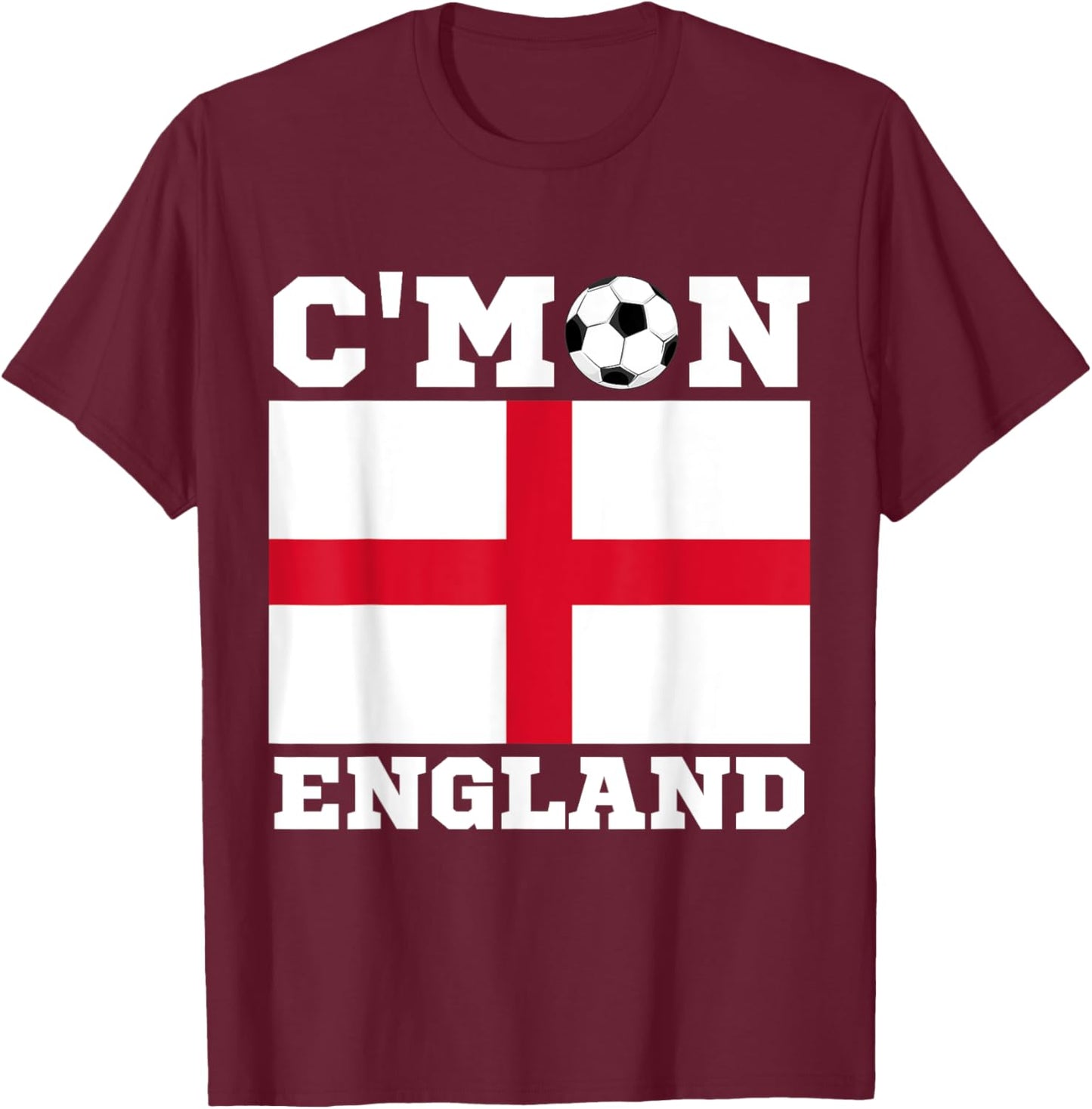 Come On England Fan Football 2021 Soccer England Supporters T-Shirt - T-Shirt | Maroon