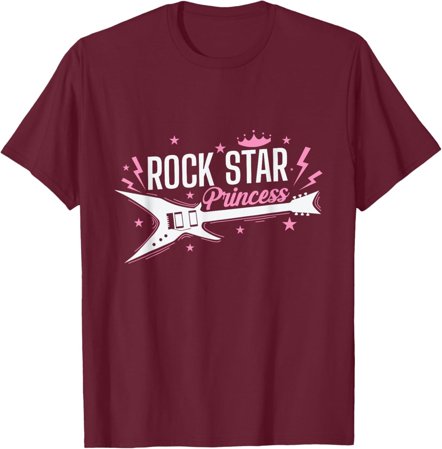 Rock Star Princess Guitar Music T-Shirt - T-Shirt | Maroon