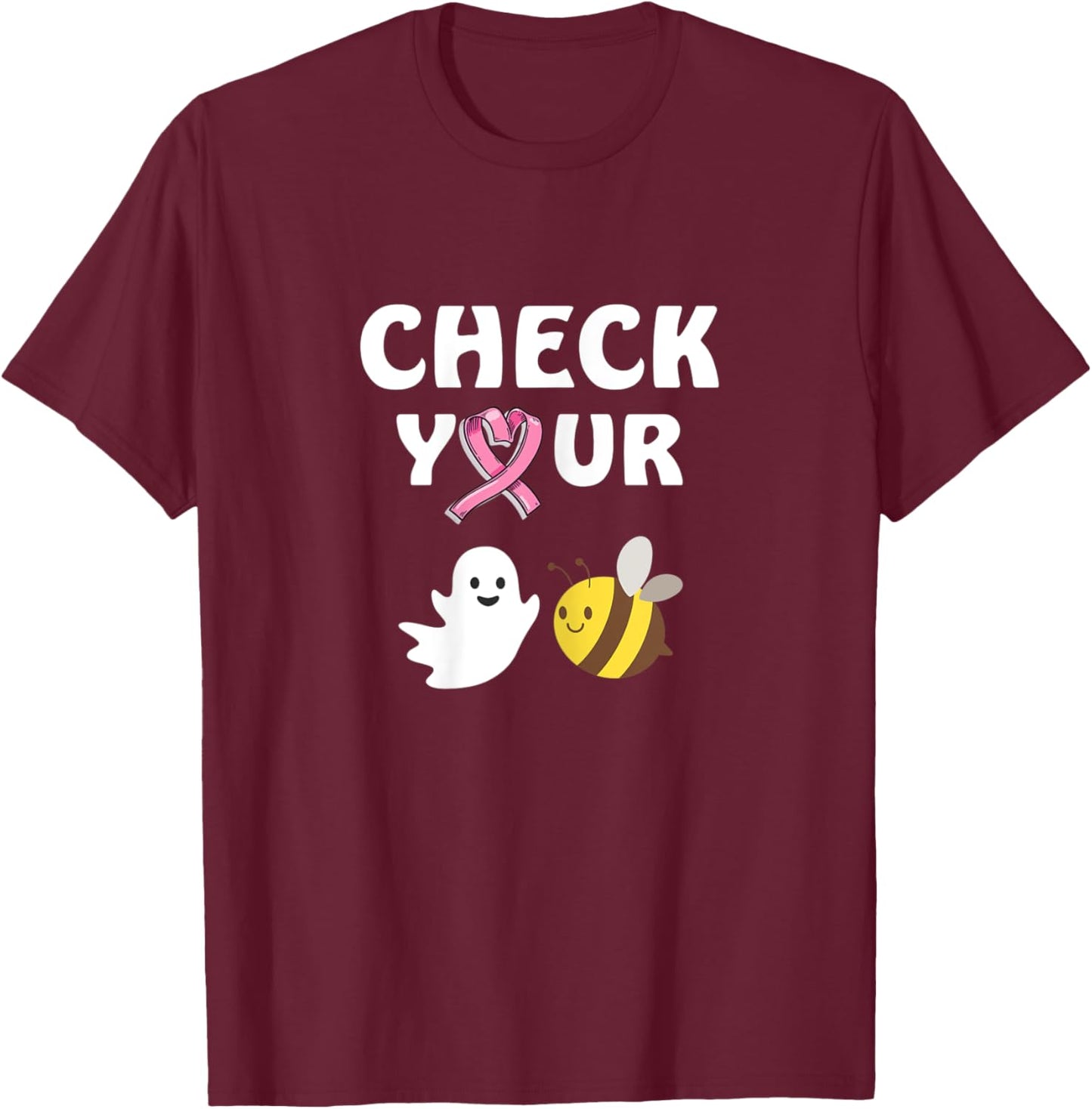 Halloween Check Your Boo Bees T-Shirt - T-Shirt | Maroon