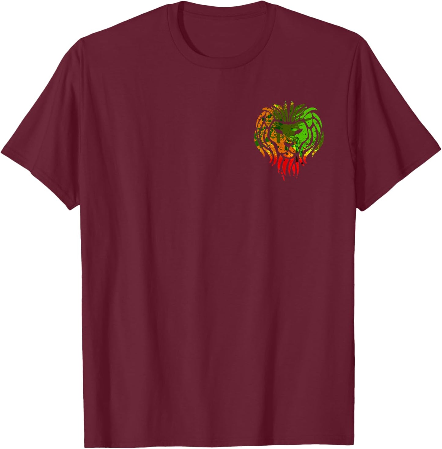 Reggae Rastafarian Lion Rastafari Rasta Reggae Lion T-Shirt - T-Shirt | Maroon
