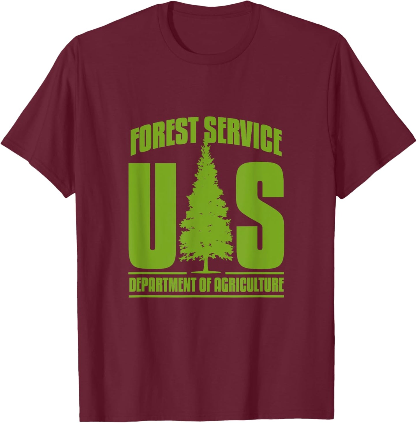 Forest Service US Department of Agriculture United States T-Shirt - T-Shirt | Maroon