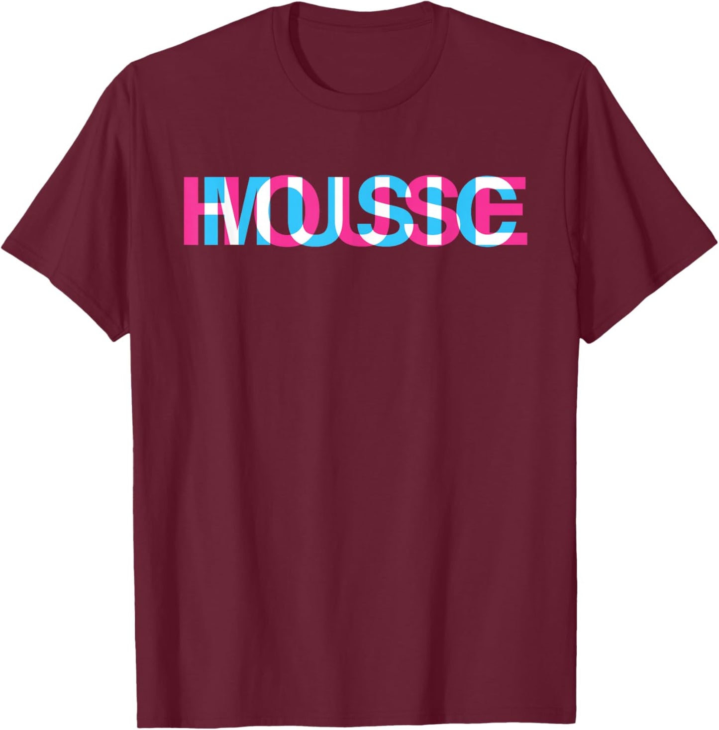 House Music Glitch Optical Illusion - EDM Rave DJ Small T-Shirt - T-Shirt | Maroon