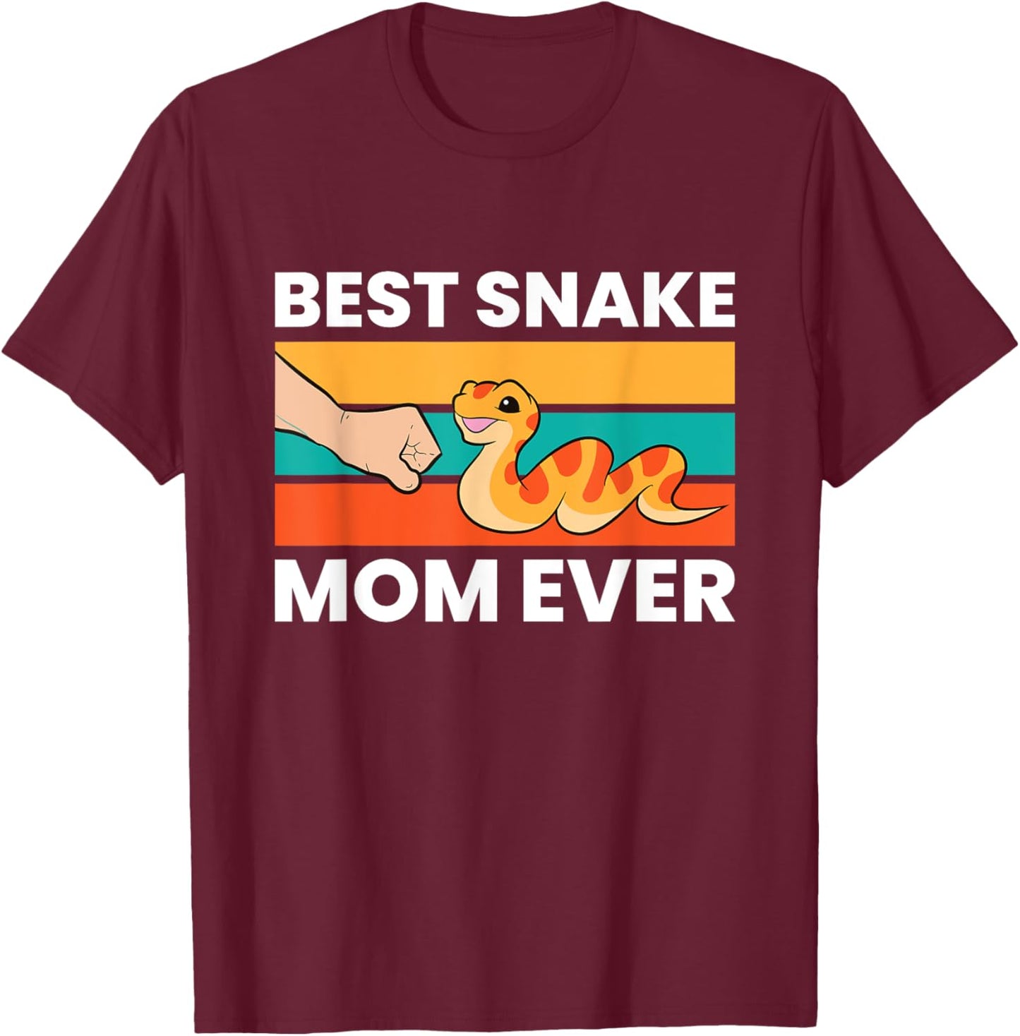 Pet Snake Best Snake Mom Ever T-Shirt - T-Shirt | Maroon