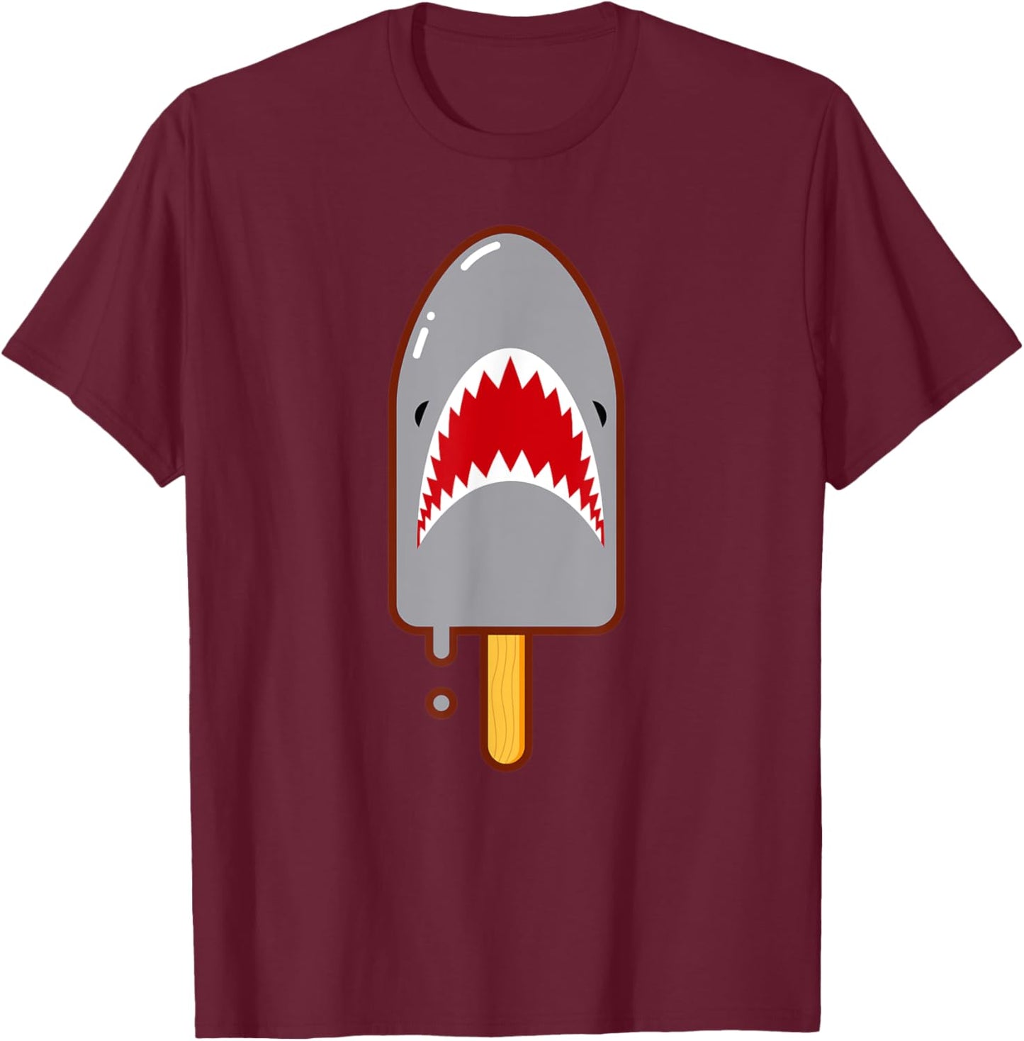Shark Popsicle T-Shirt - T-Shirt | Maroon