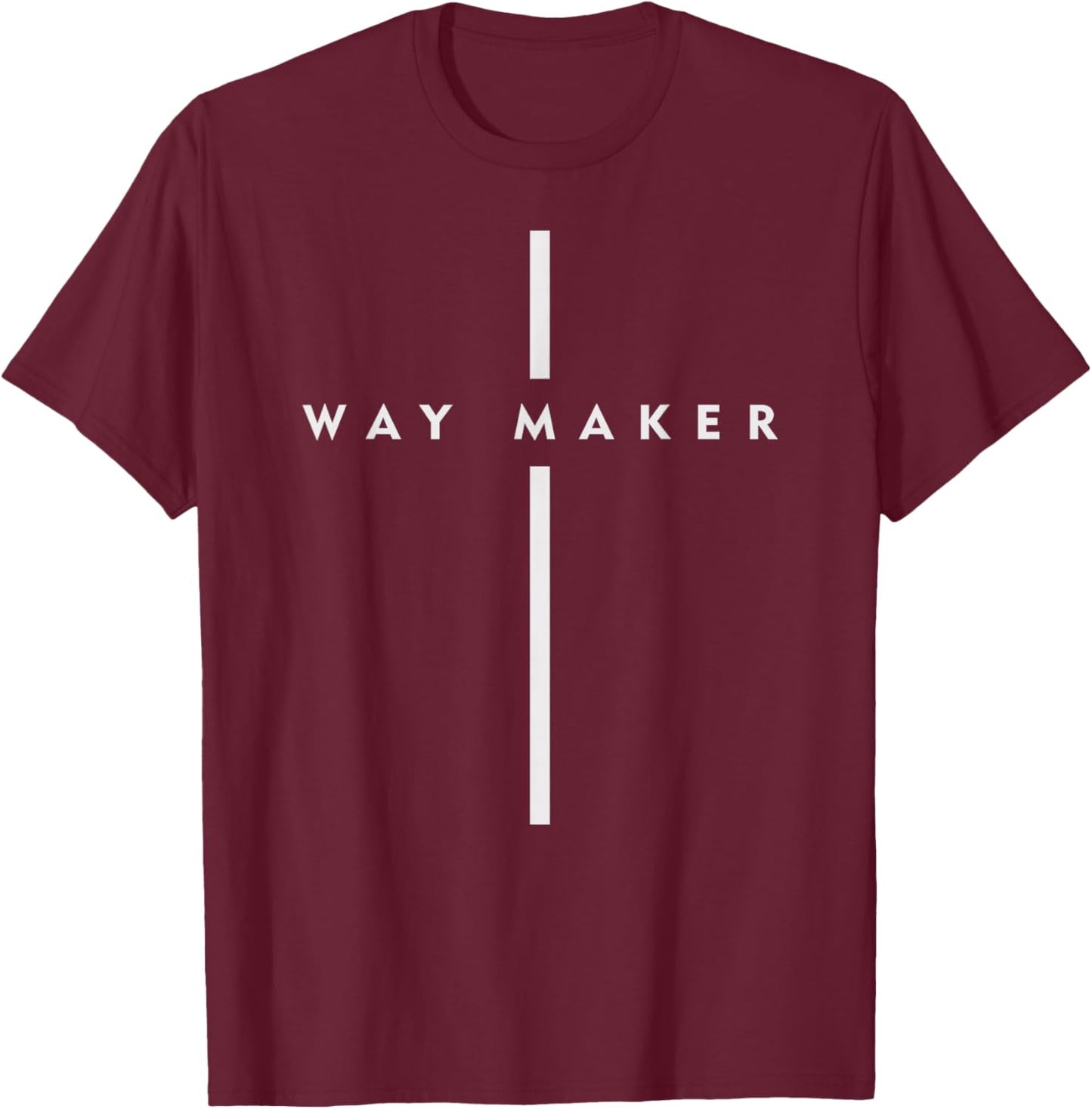 Waymaker Christian Women Cross Shape Faith Gift T-Shirt - T-Shirt | Maroon