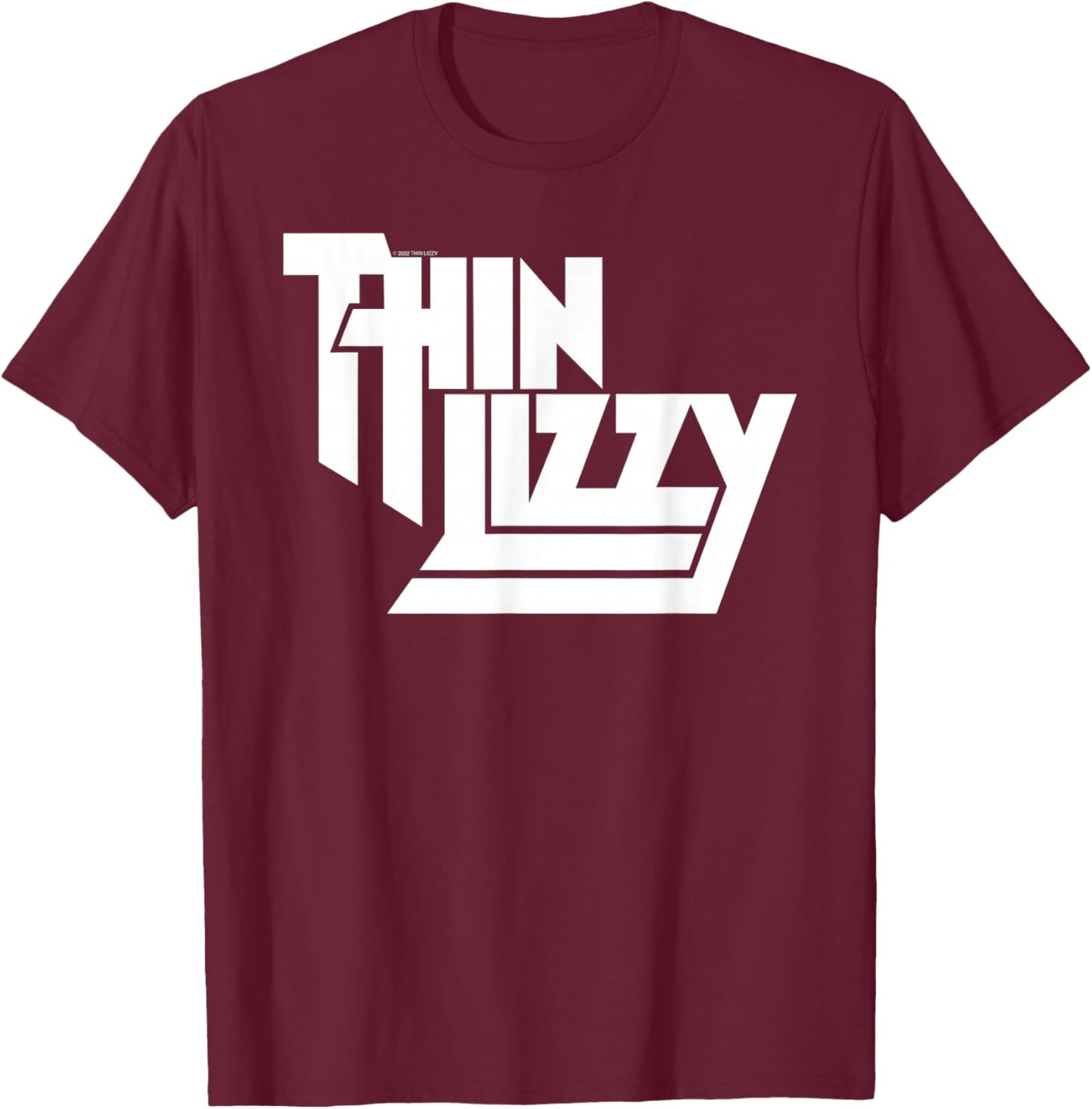 Thin Lizzy – White Stacked Logo T-Shirt - T-Shirt | Maroon