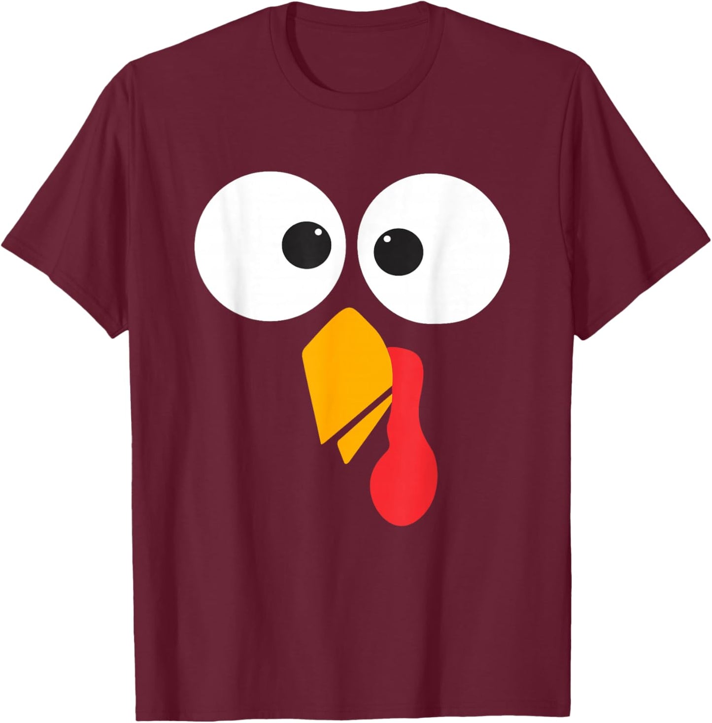 Thanksgiving Turkey Face Matching Family Costume Cute Kids T-Shirt - T-Shirt | Maroon