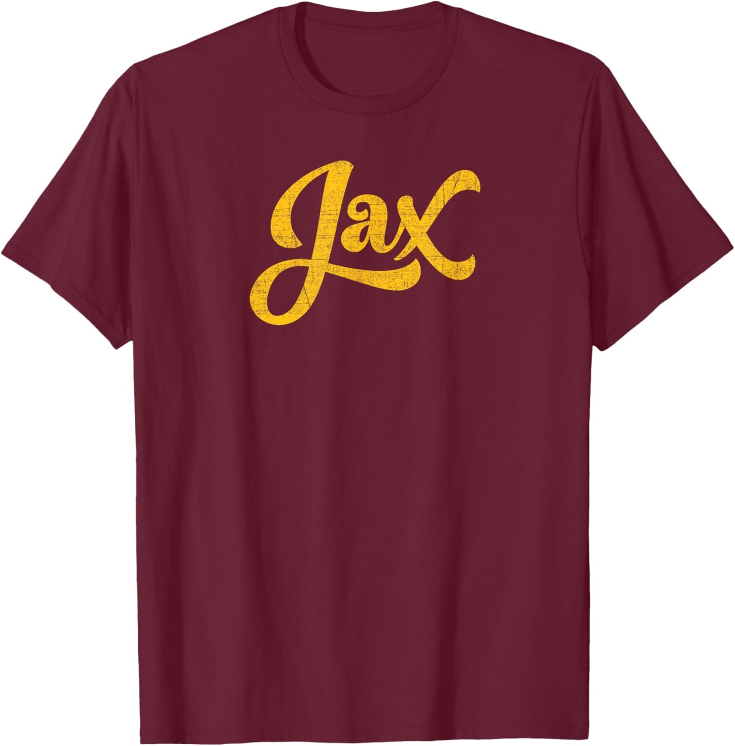 JAX Jacksonville FL Original Script Design With Details T-Shirt - T-Shirt | Maroon
