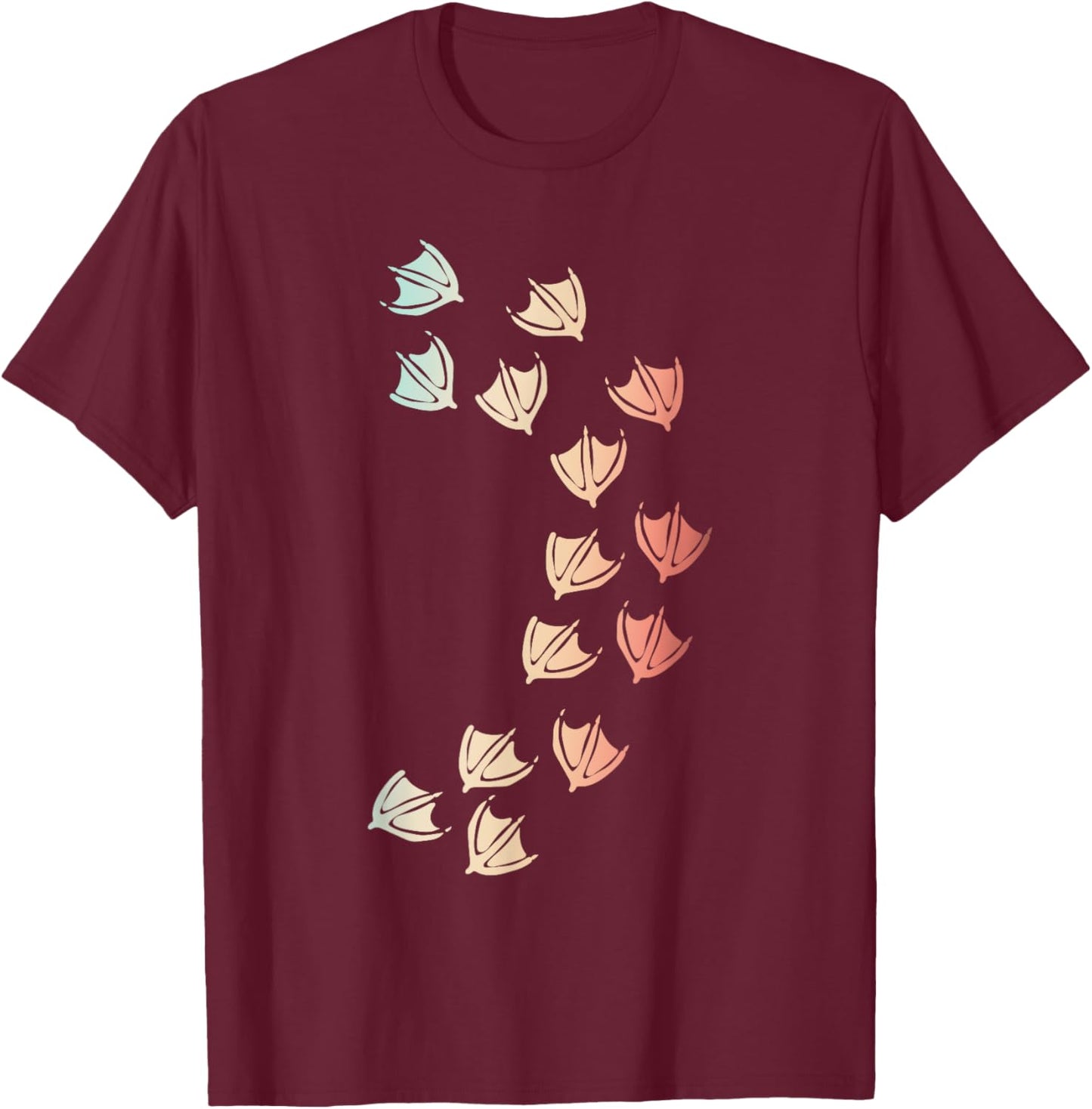 Animal Lover Duck Footprint Farm Bird Duck T-Shirt - T-Shirt | Maroon