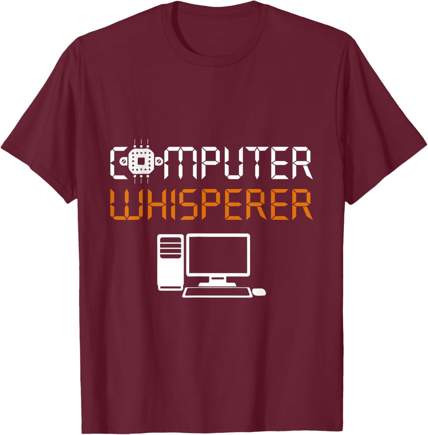 Computer Whisperer Programmer Costume Nerds Science Coding T-Shirt - T-Shirt | Maroon
