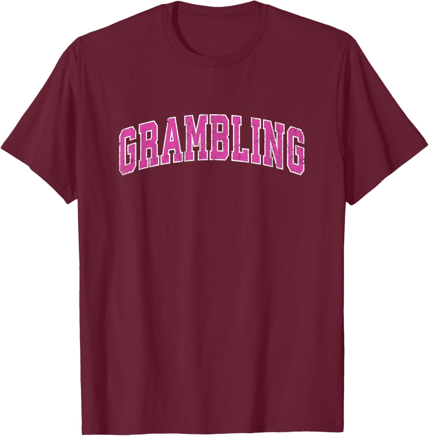 Grambling Louisiana LA Vintage Sports Design Pink Design T-Shirt - T-Shirt | Maroon