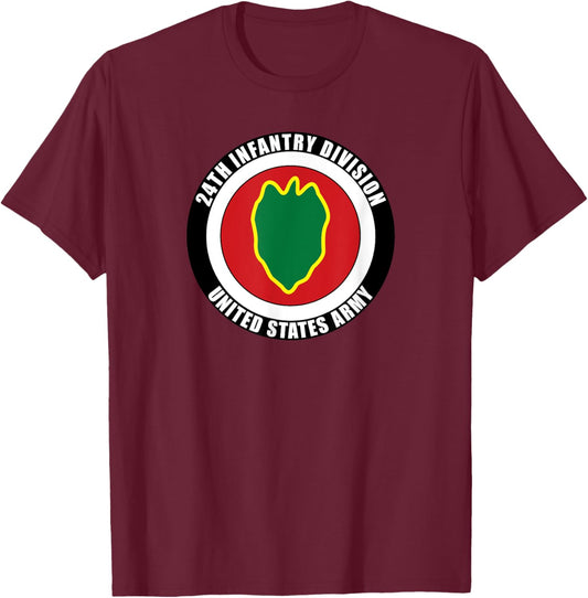 24th Infantry Division United States Army Veteran Military T-Shirt - T-Shirt | Maroon