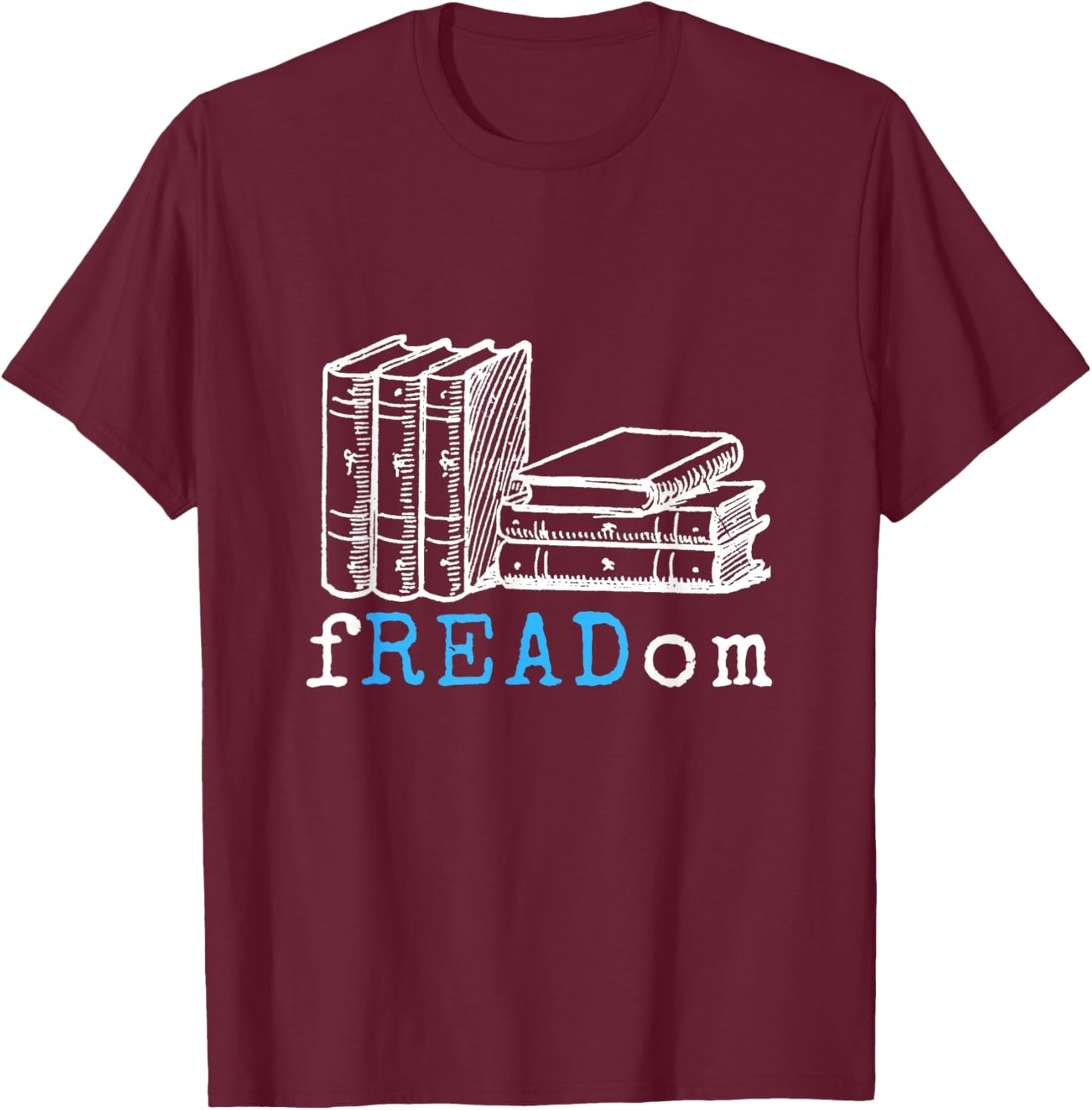 Vintage Retro fREADom shirt I Read Banned Books T-Shirt - T-Shirt | Maroon