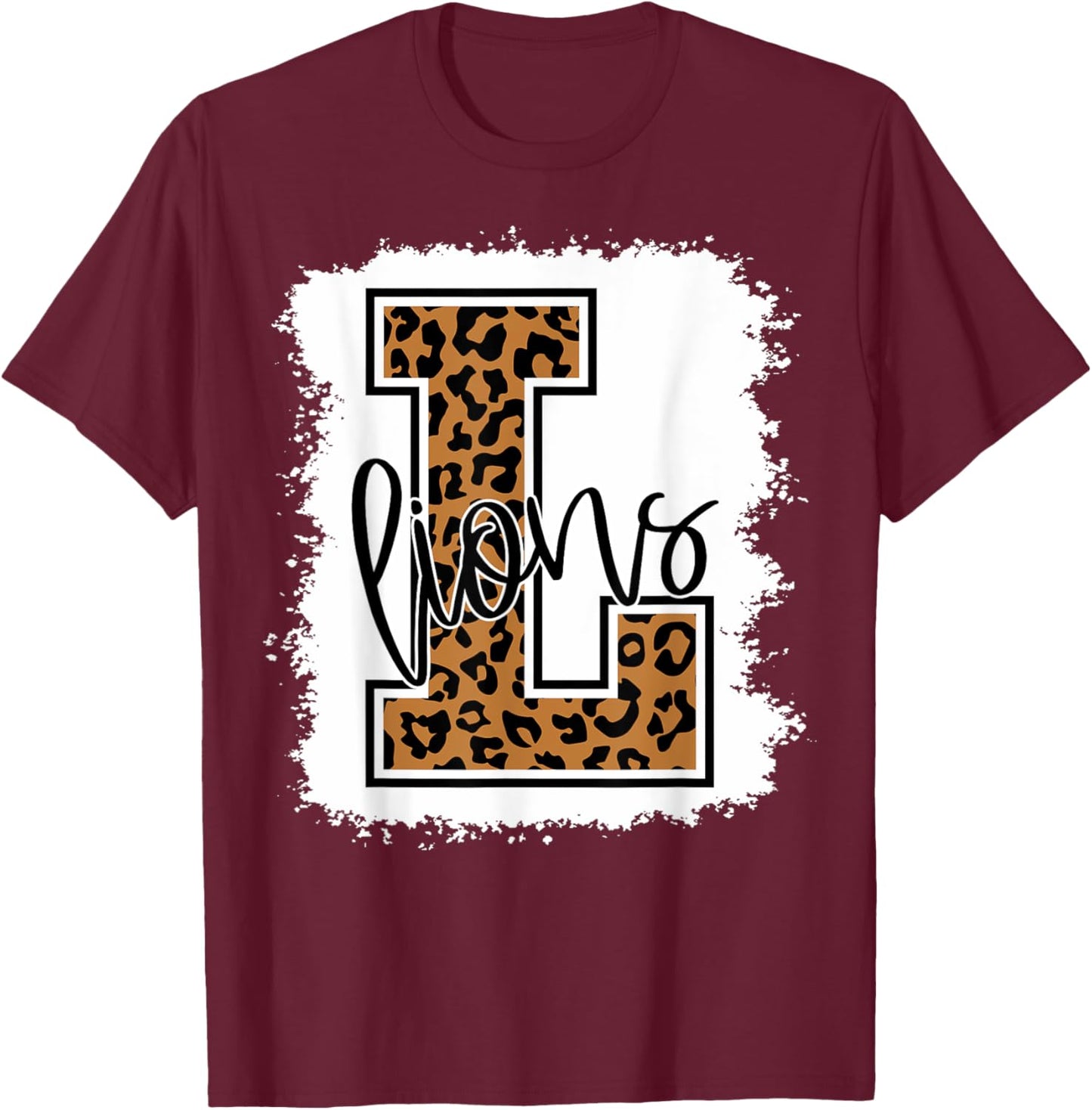 Lions School Sports Fan Team Spirit T-Shirt - T-Shirt | Maroon