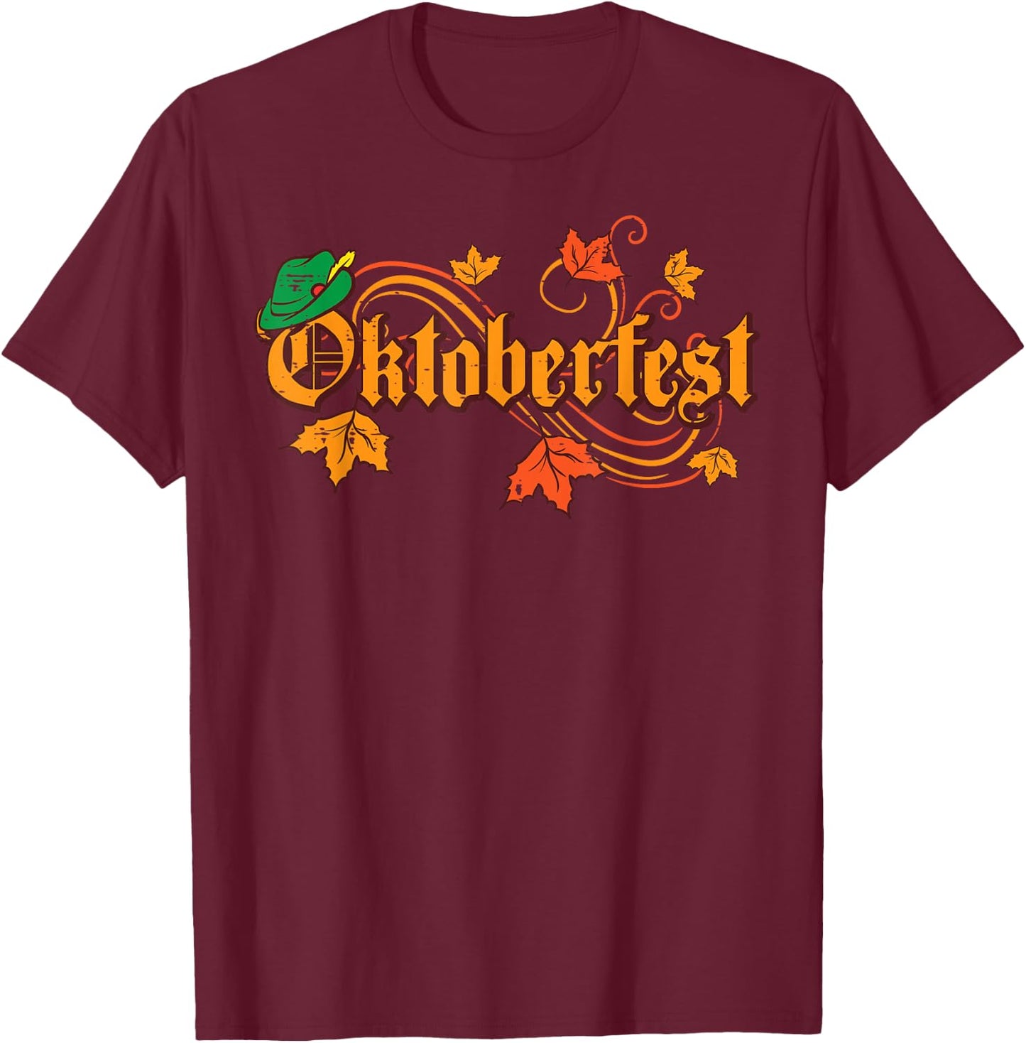 Oktoberfest Maple Leaves Vintage Fall Autumn Men Women Kids T-Shirt - T-Shirt | Maroon