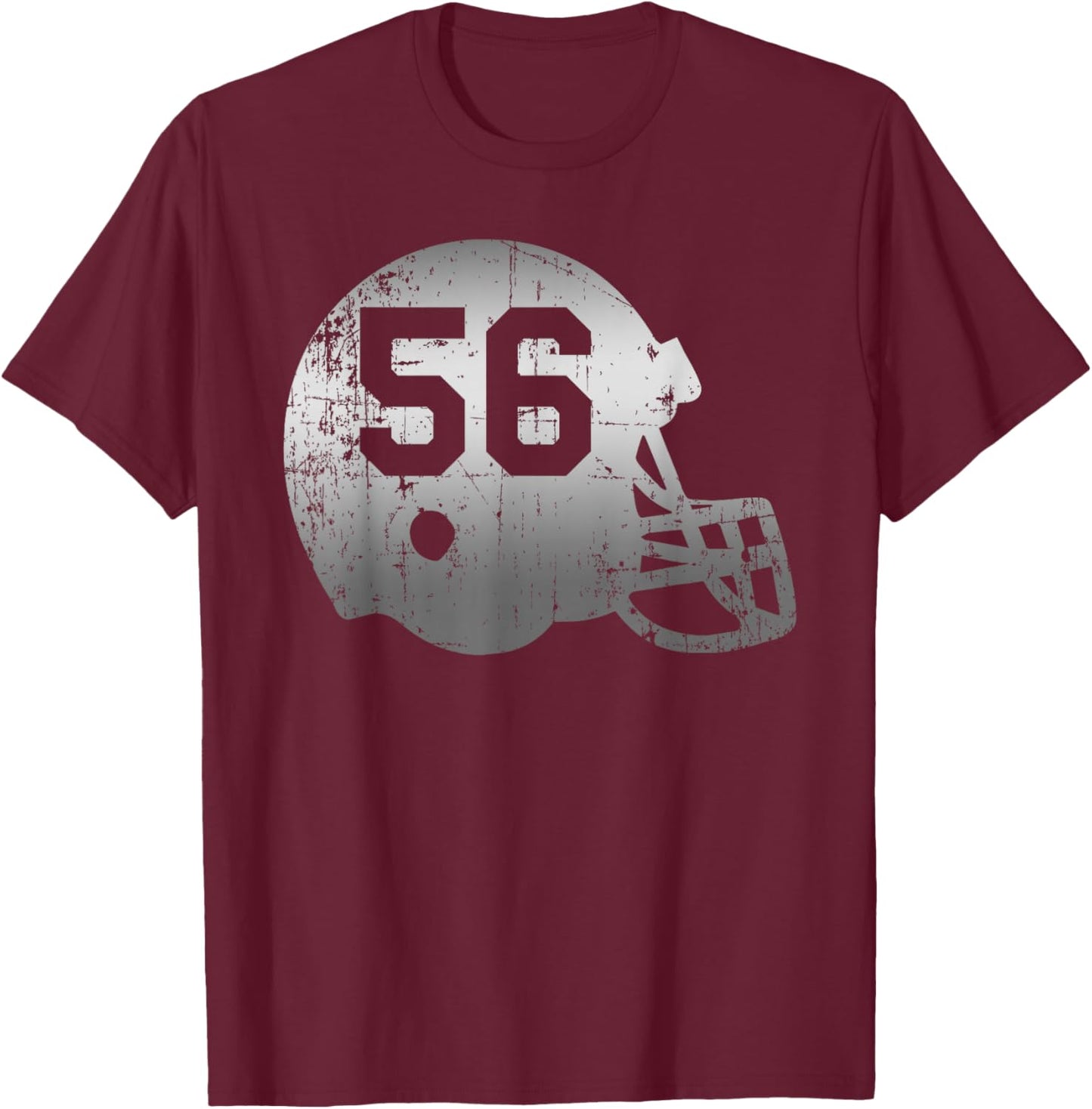 Vintage Football 56 Jersey Number T-Shirt - T-Shirt | Maroon
