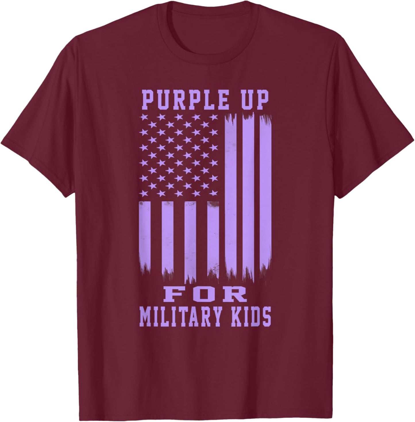 Purple Up for Military Kids Month Military Army Soldier Kids T-Shirt - T-Shirt | Maroon
