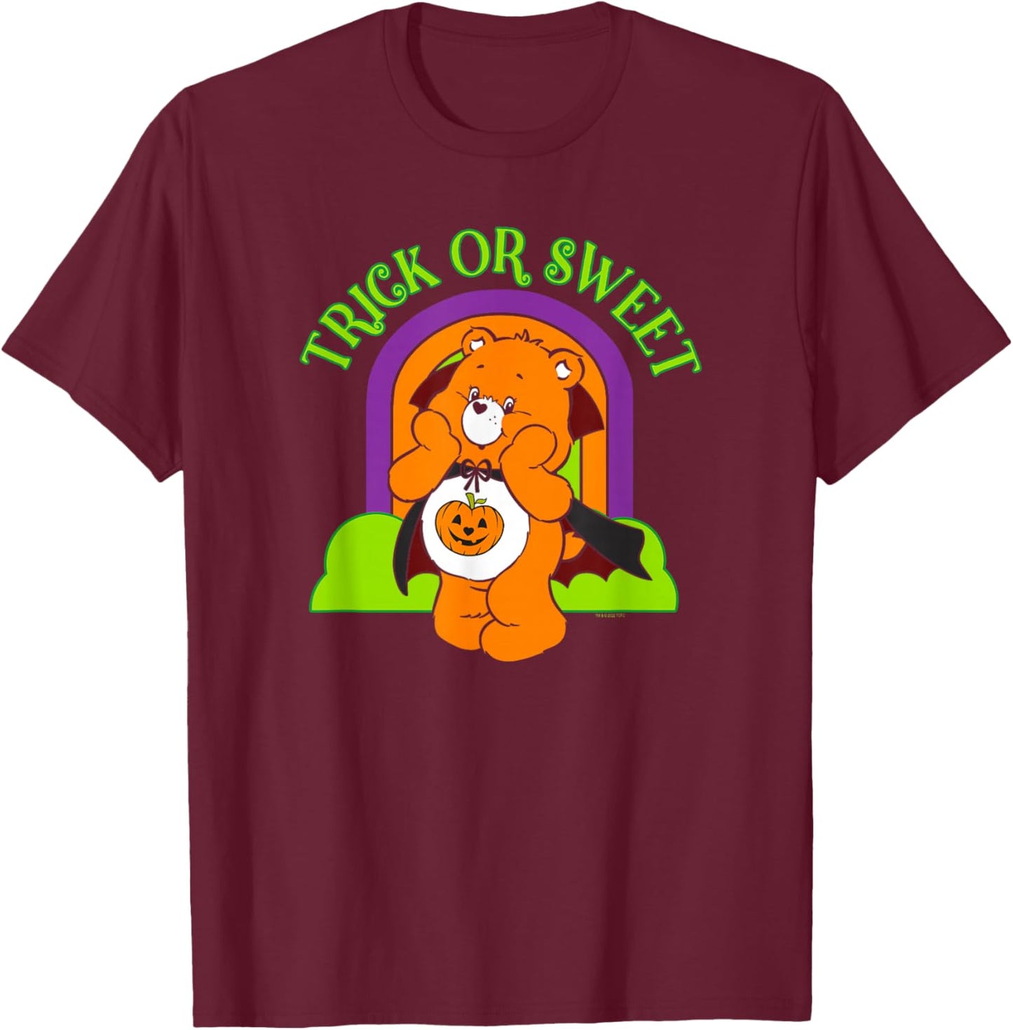 Care Bears Halloween Trick Or Sweet Vintage Bear Poster T-Shirt - T-Shirt | Maroon