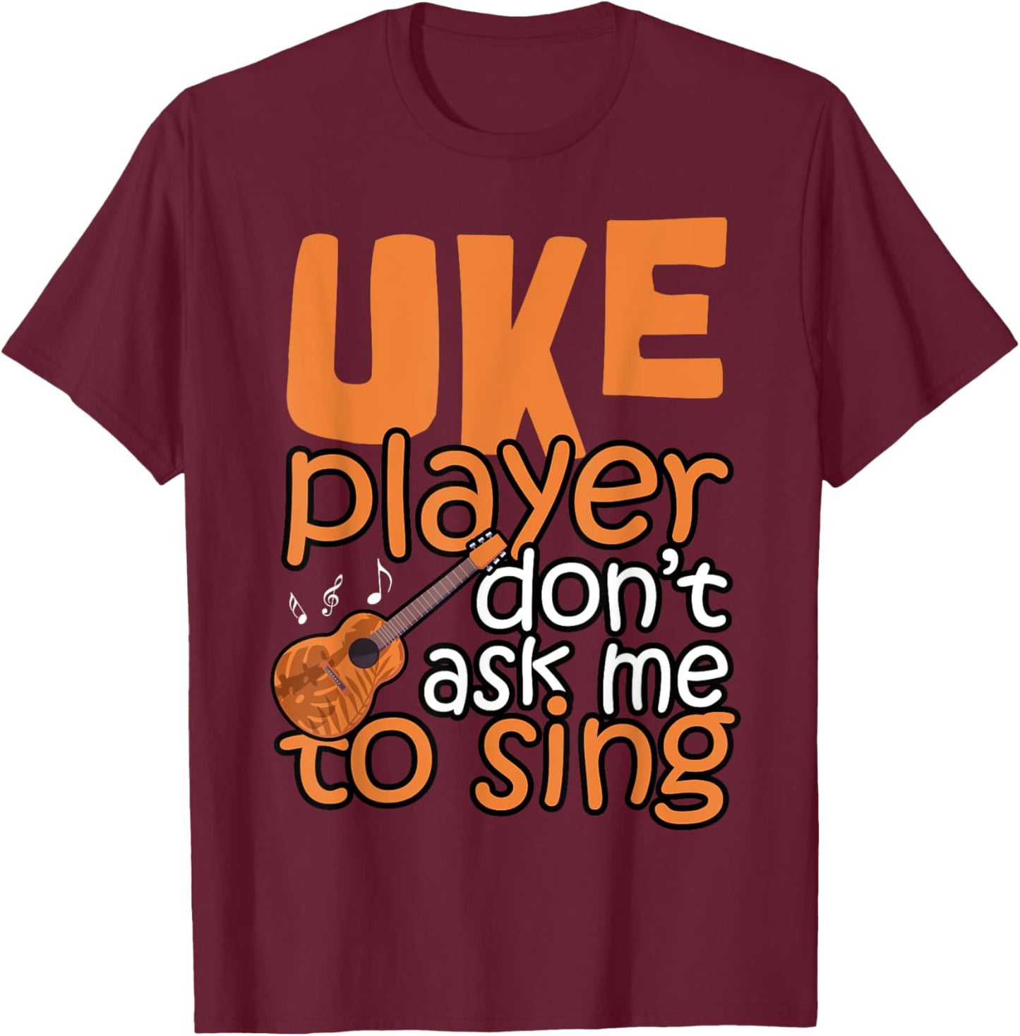 Ukulele Shirt Men Girl Kids Boys Uke T-Shirt - T-Shirt | Maroon