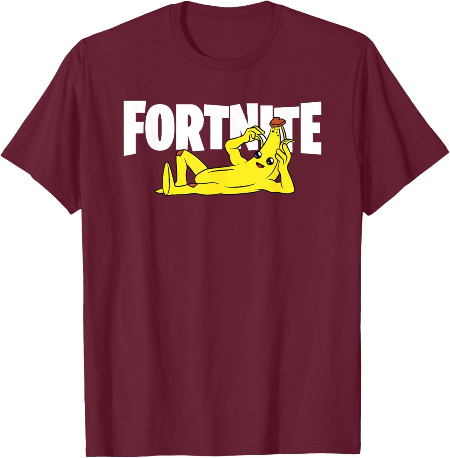 Fortnite Banana Lay Down with Title Small T-Shirt - T-Shirt | Maroon