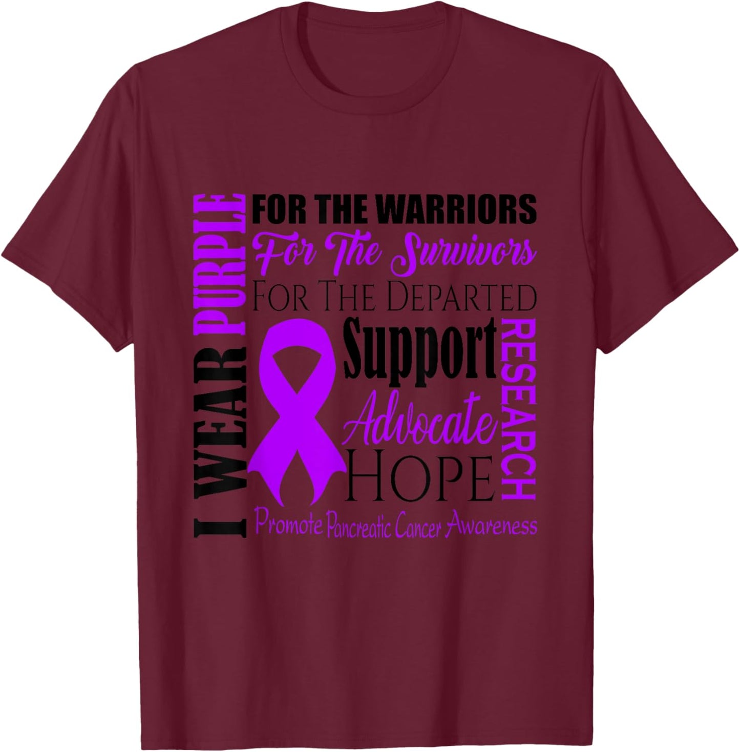 Pancreatic Cancer Awareness T-Shirt - T-Shirt | Maroon