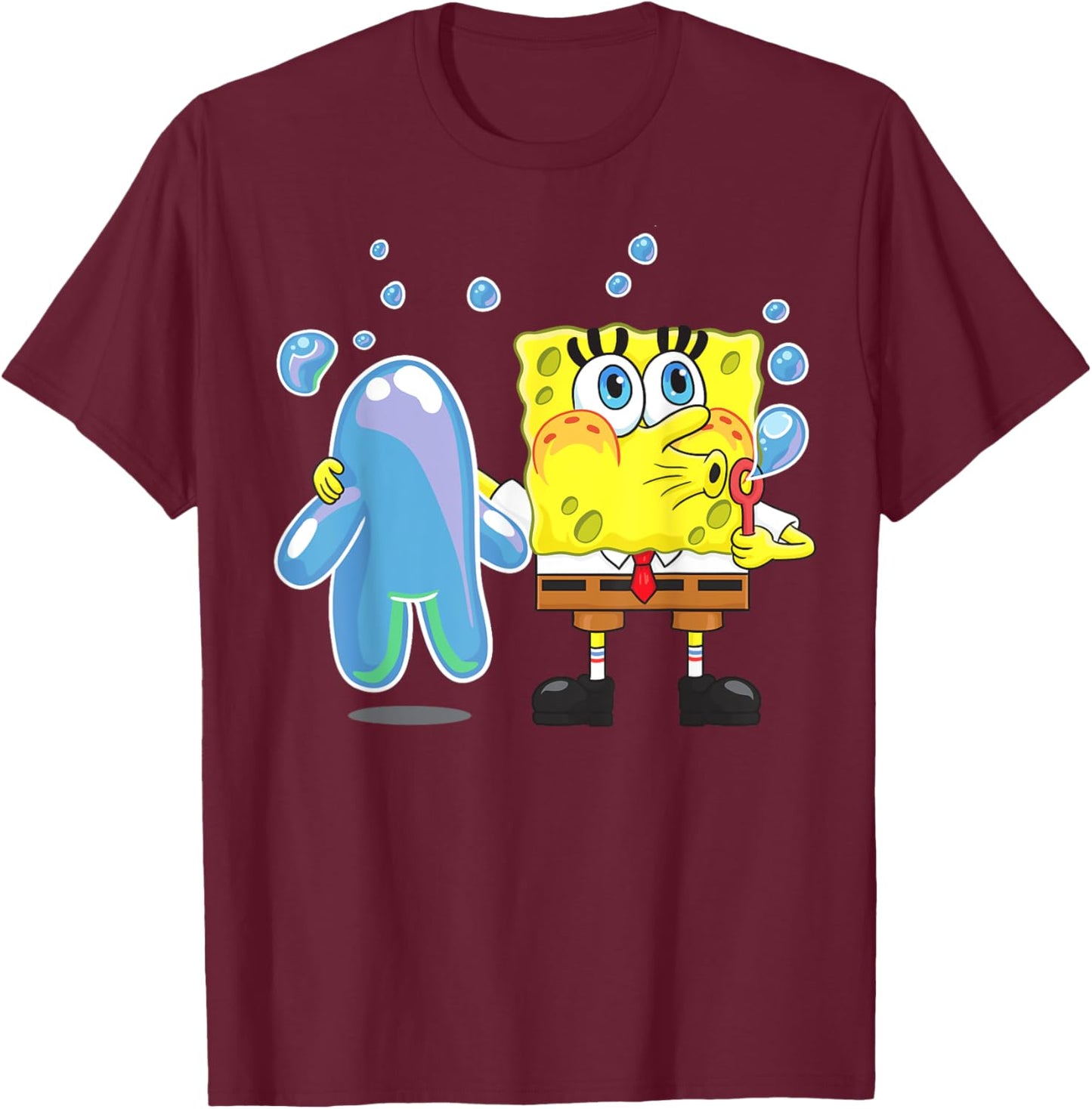 Mademark x SpongeBob SquarePants - SpongeBob Bubble Technique T-Shirt - T-Shirt | Maroon