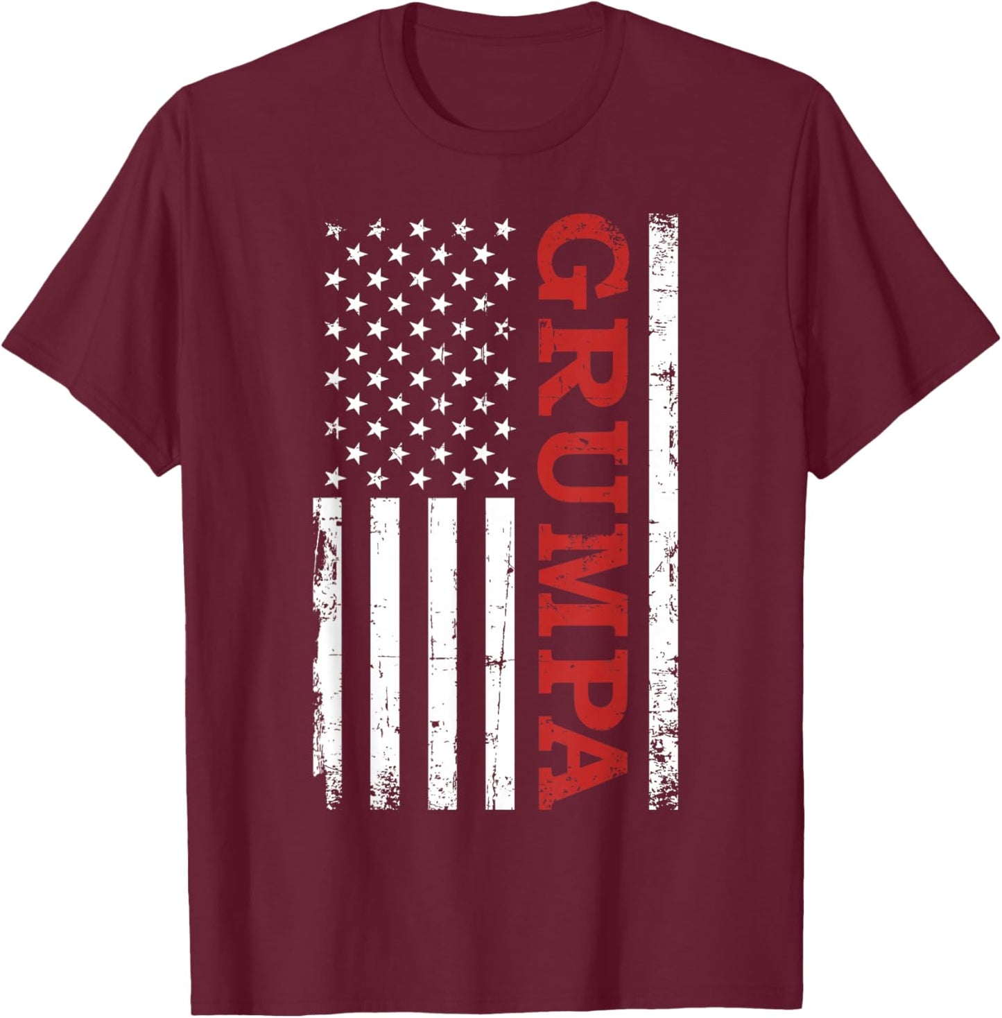 Grumpa US American Vintage Flag for Grandpa T-Shirt - T-Shirt | Maroon
