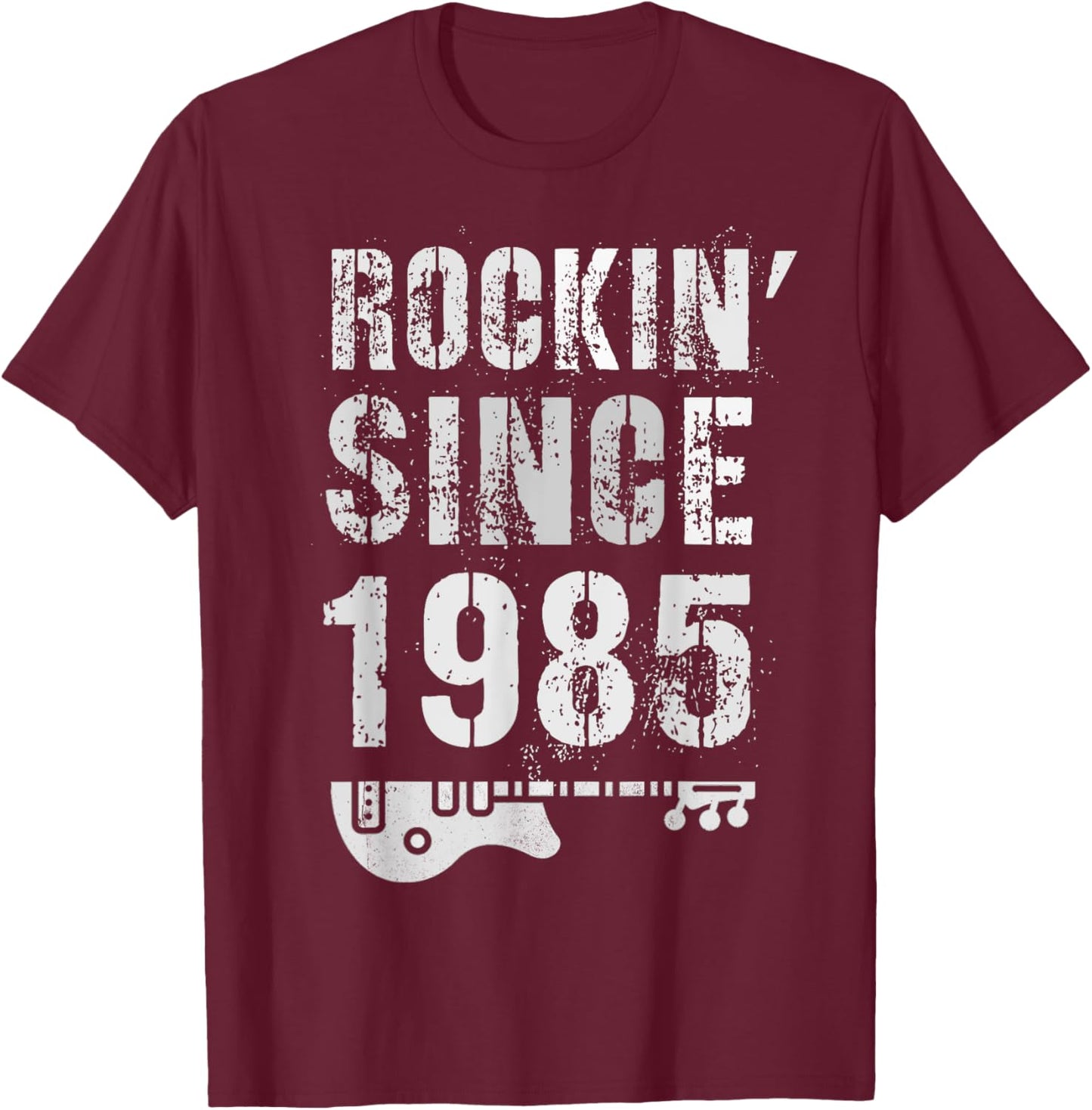 Rockin' Awesome Since 1985 Legendary Rockstar 37th Birthday T-Shirt - T-Shirt | Maroon