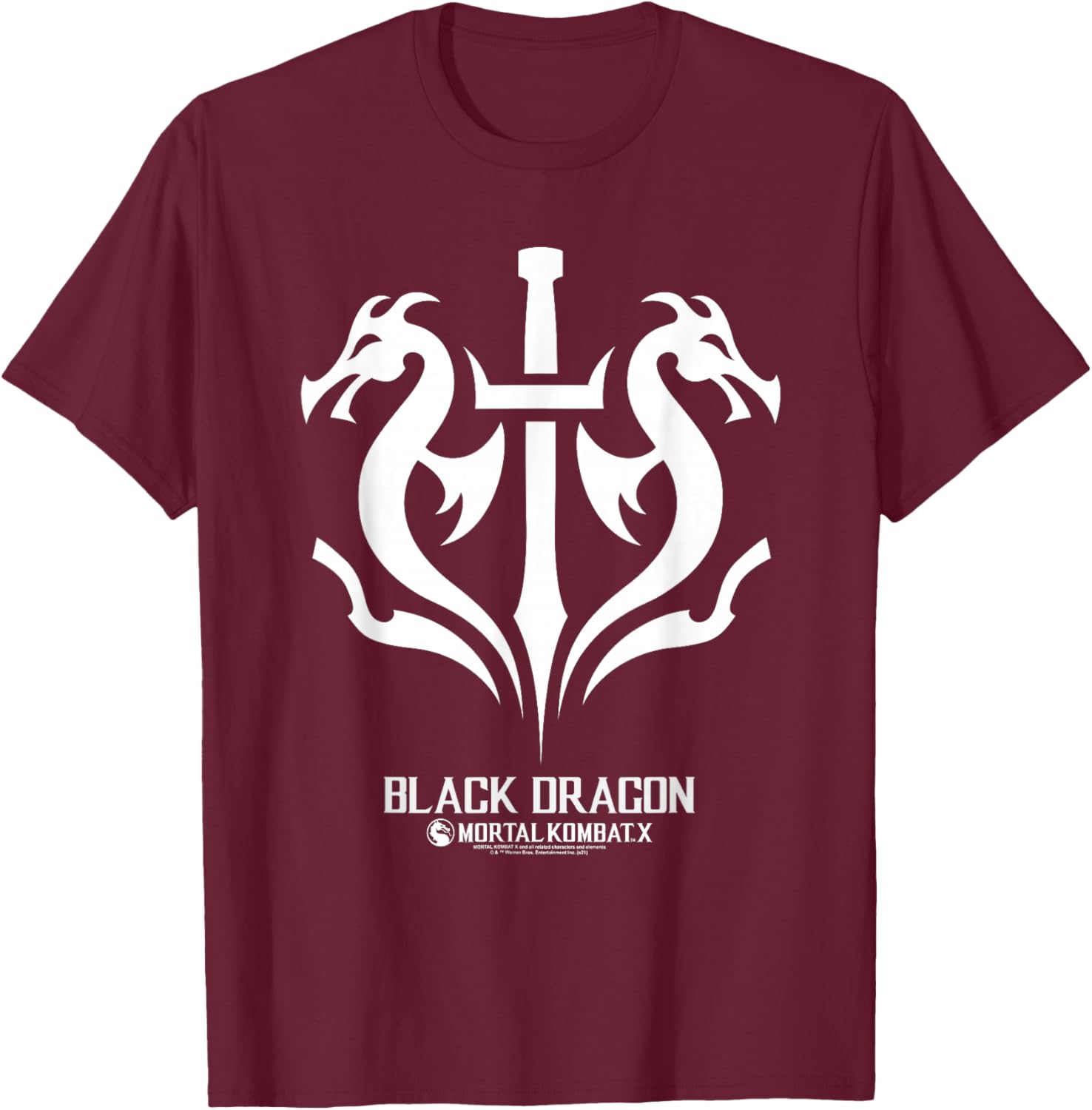 Mortal Kombat X Black Dragon T-Shirt - T-Shirt | Maroon