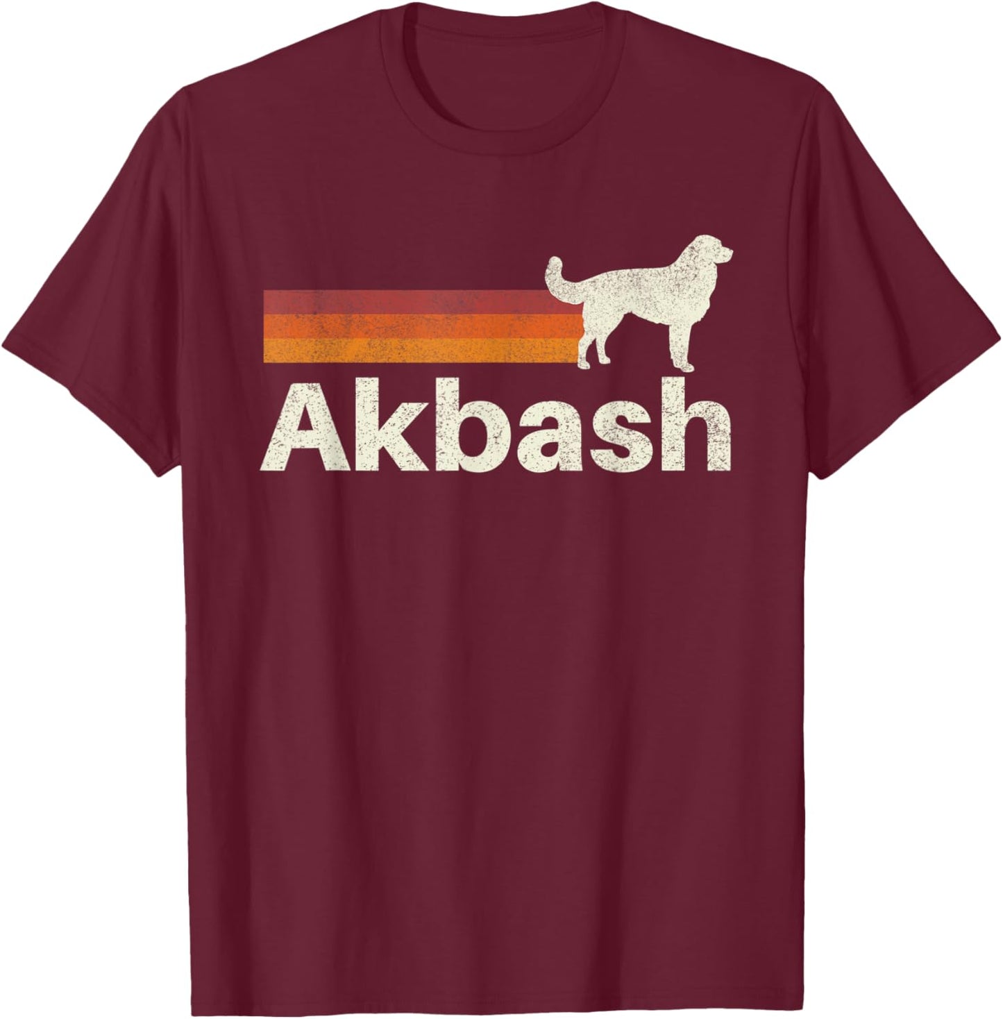 Vintage Akbash Retro Mom Dad Dog T-Shirt - T-Shirt | Maroon