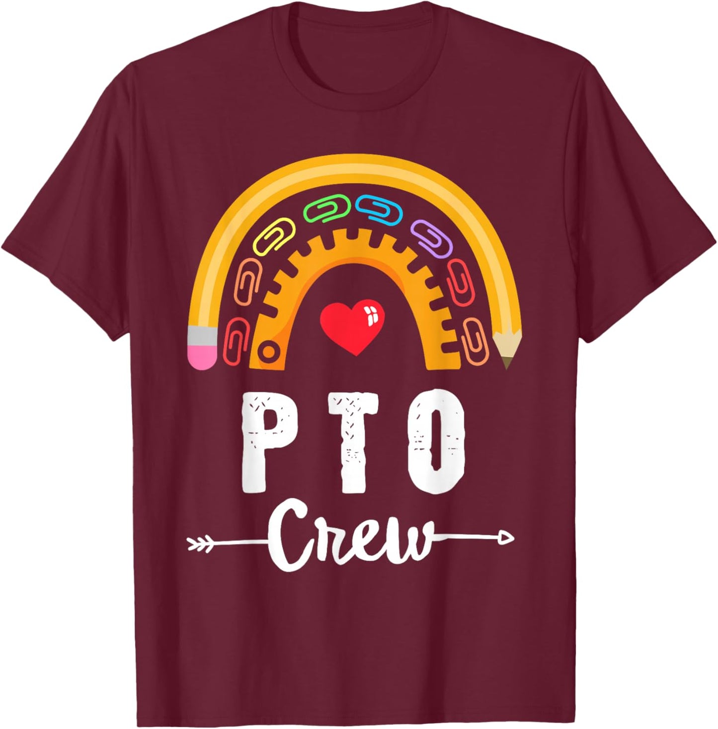 PTO Crew Parent School Volunteer Board Mom Parent Teacher T-Shirt - T-Shirt | Maroon