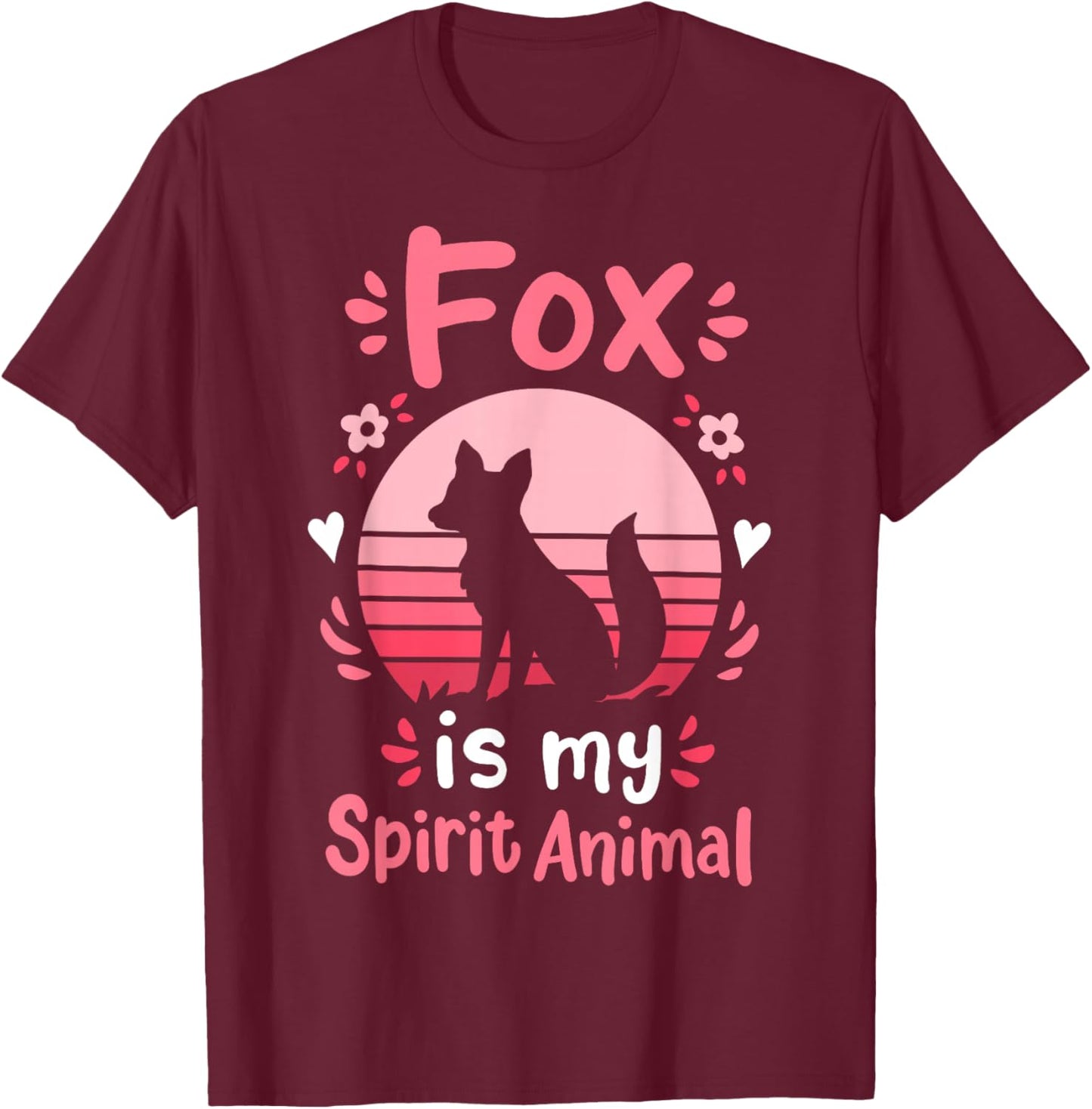 Fox Spirit Animal T-Shirt - T-Shirt | Maroon