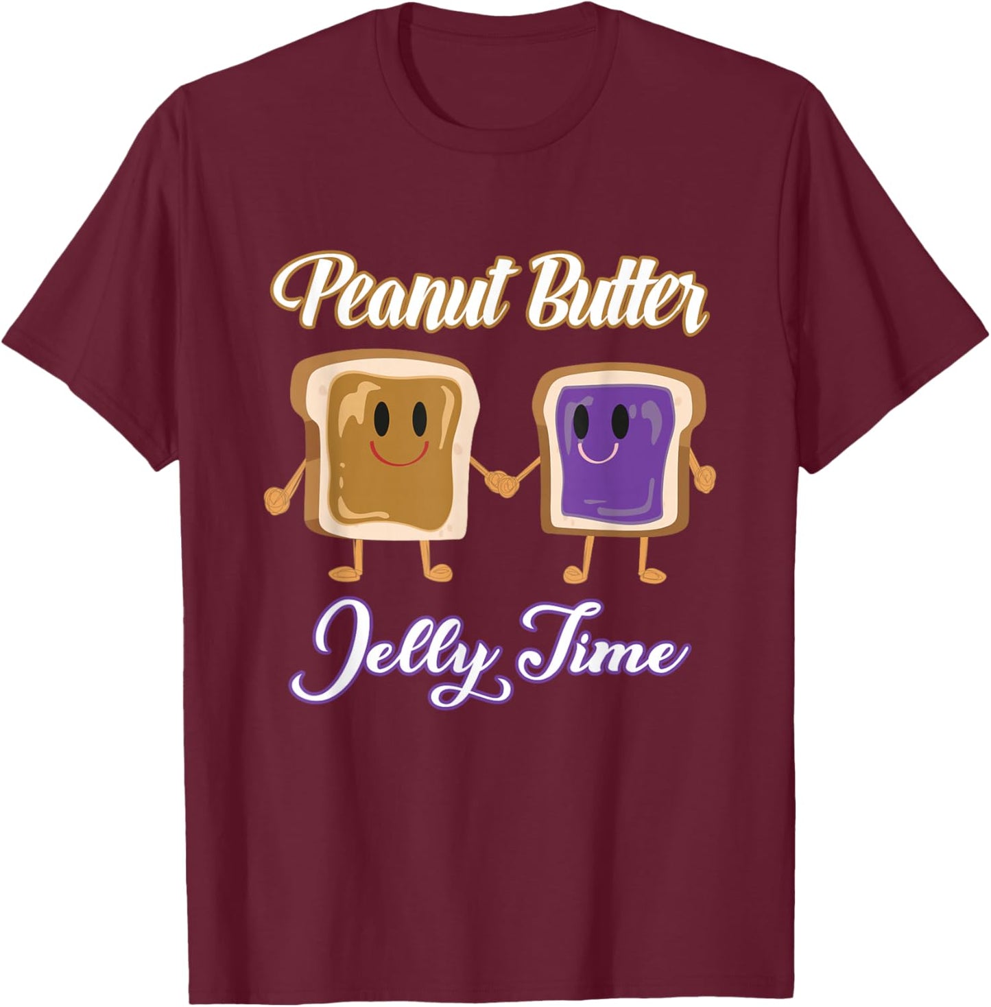 Peanut Butter Jelly Time BFF Love Match Perfect T-Shirt - T-Shirt | Maroon