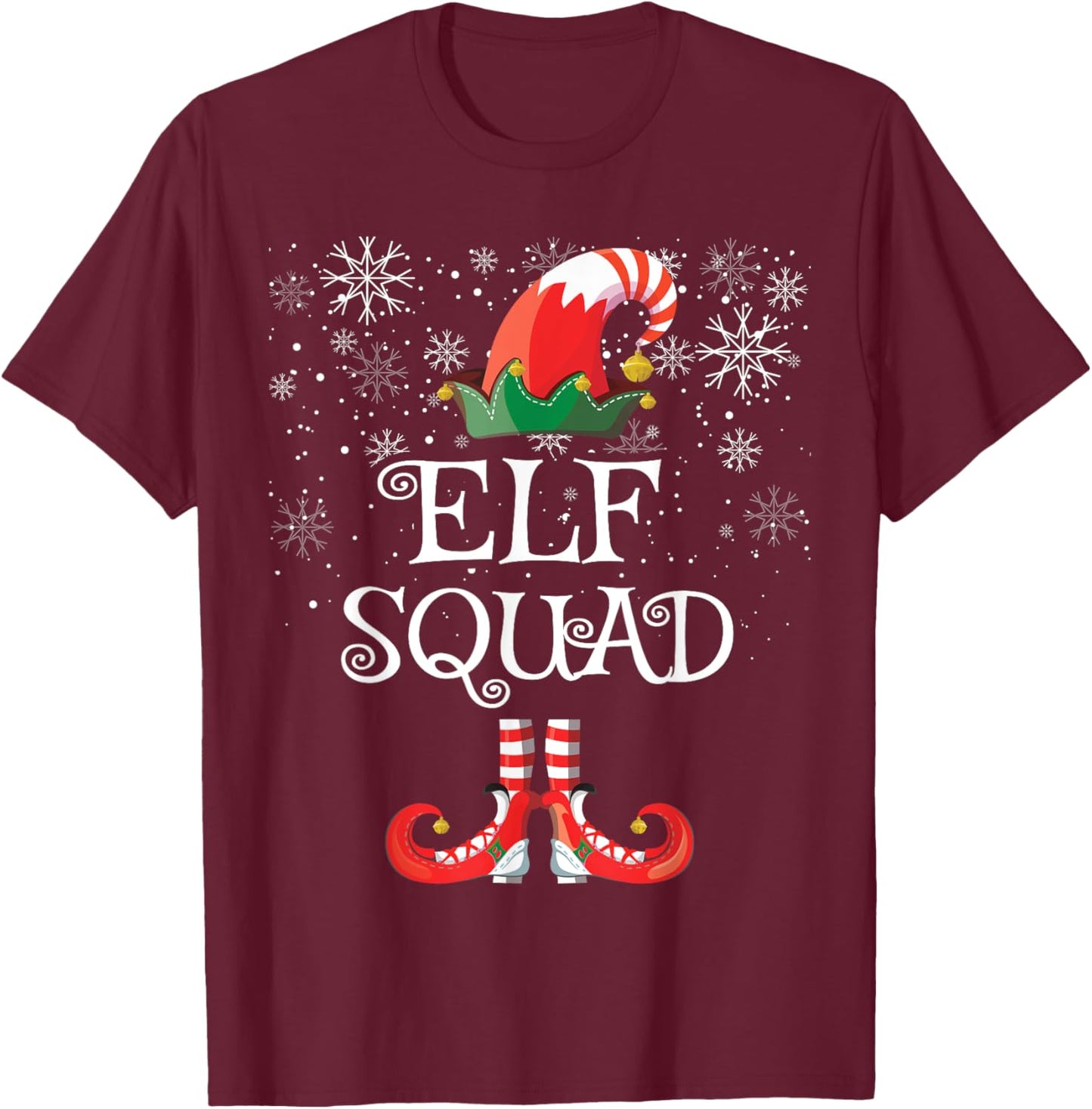 Elf Squad Shirt Funny Family Matching Christmas T-Shirt - T-Shirt | Maroon