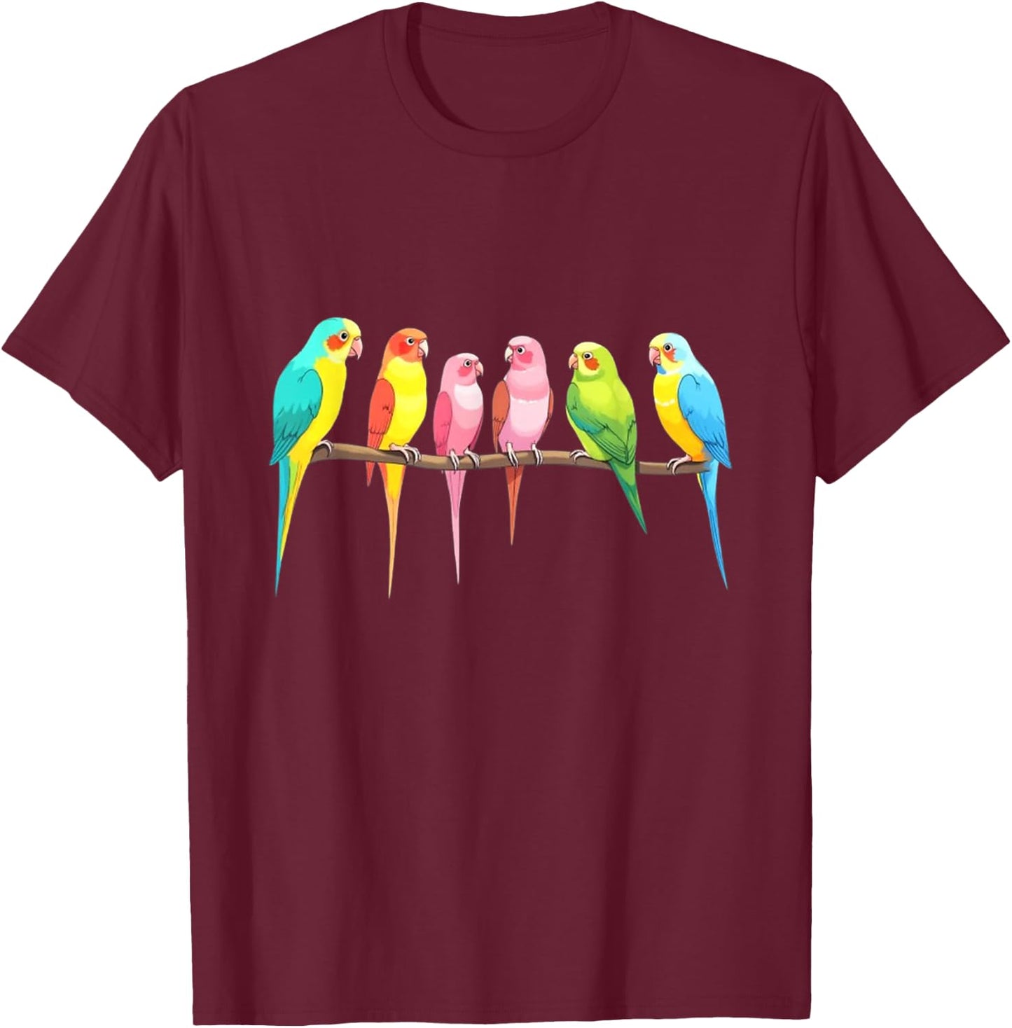 Birds on tree branch Cute Birding Bird Watching Bird Watcher T-Shirt - T-Shirt | Maroon