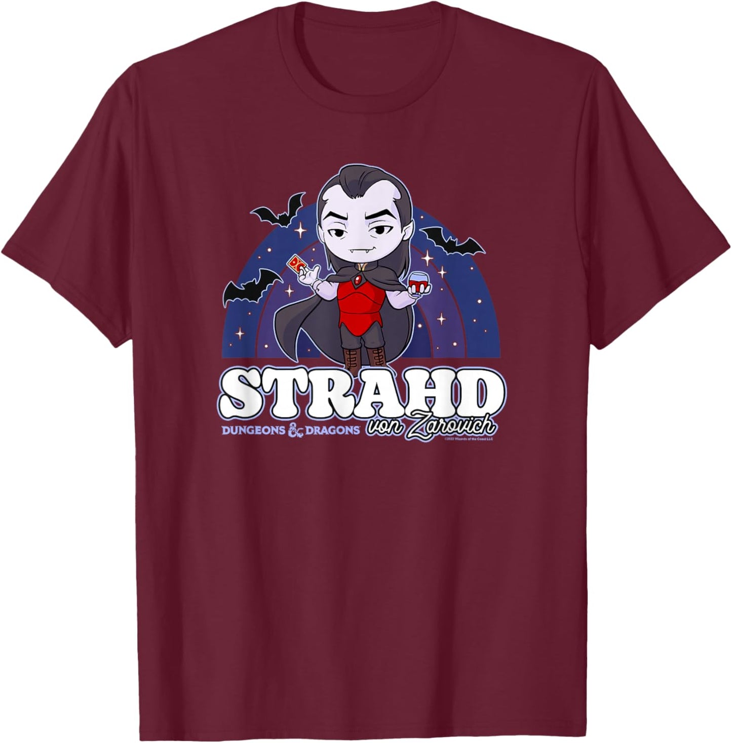 Dungeons & Dragons Strahd Von Zarovich Pride Rainbow T-Shirt - T-Shirt | Maroon