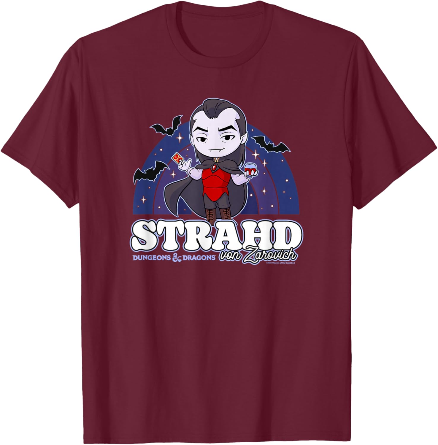 Dungeons & Dragons Strahd Von Zarovich Pride Rainbow T-Shirt - T-Shirt | Maroon