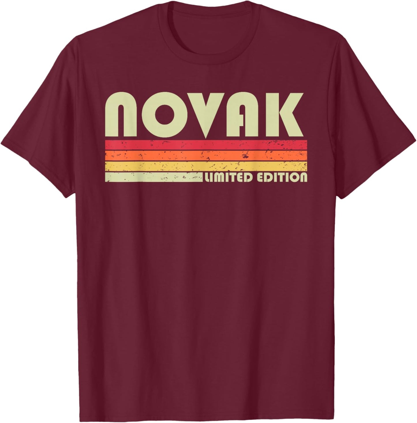 NOVAK Surname Funny Retro Vintage 80s 90s Birthday Reunion T-Shirt - T-Shirt | Maroon
