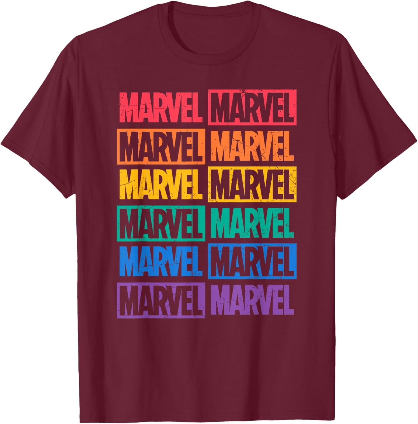 Marvel Logo Print Pride T-Shirt - T-Shirt | Maroon