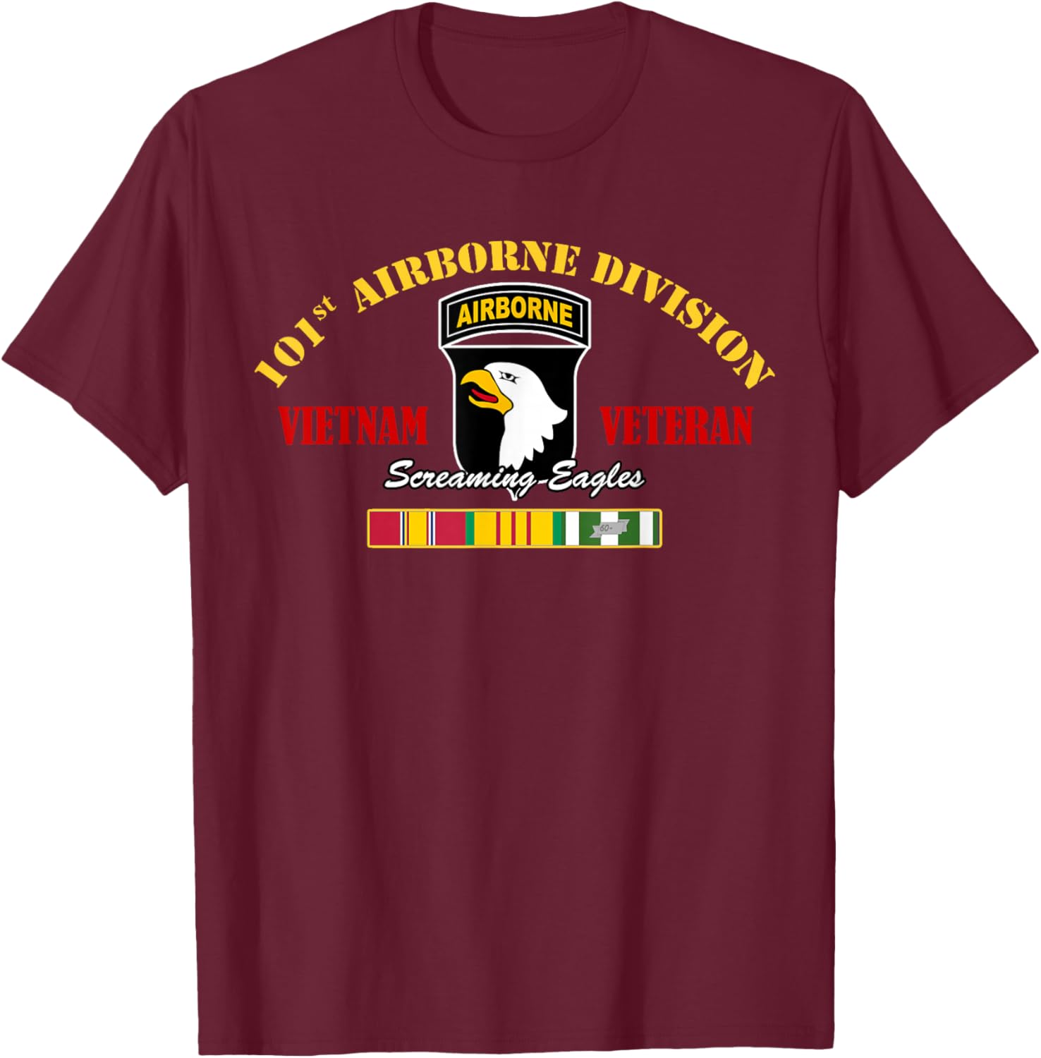101st Airborne Division Vietnam Veteran T-Shirt - T-Shirt | Maroon
